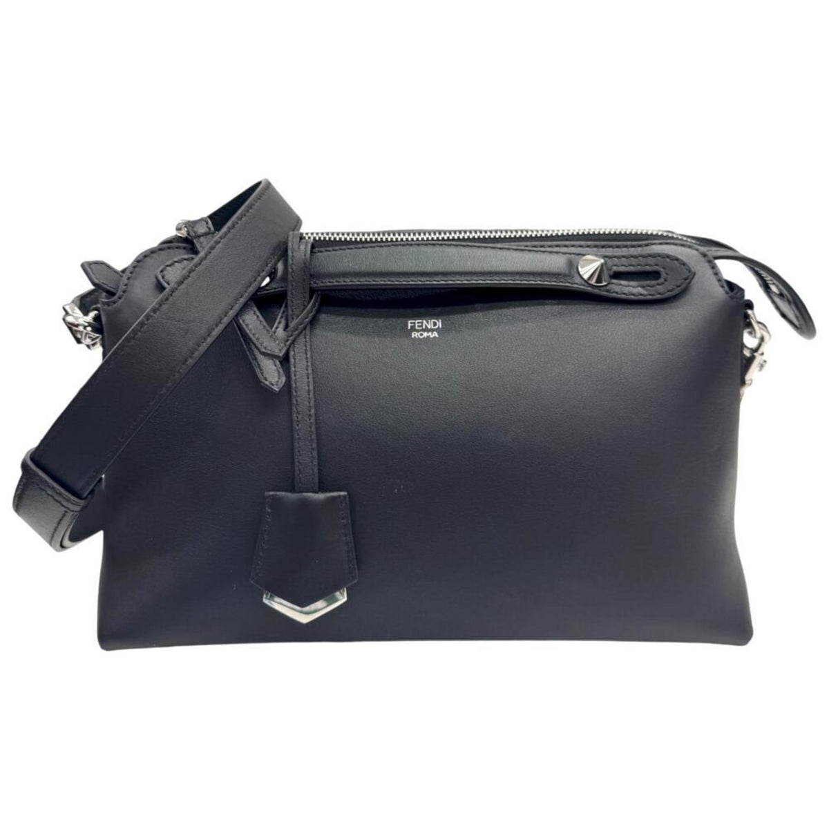 Fendi Black Leather Handbag Shoulder Bag (Pre-Owned)