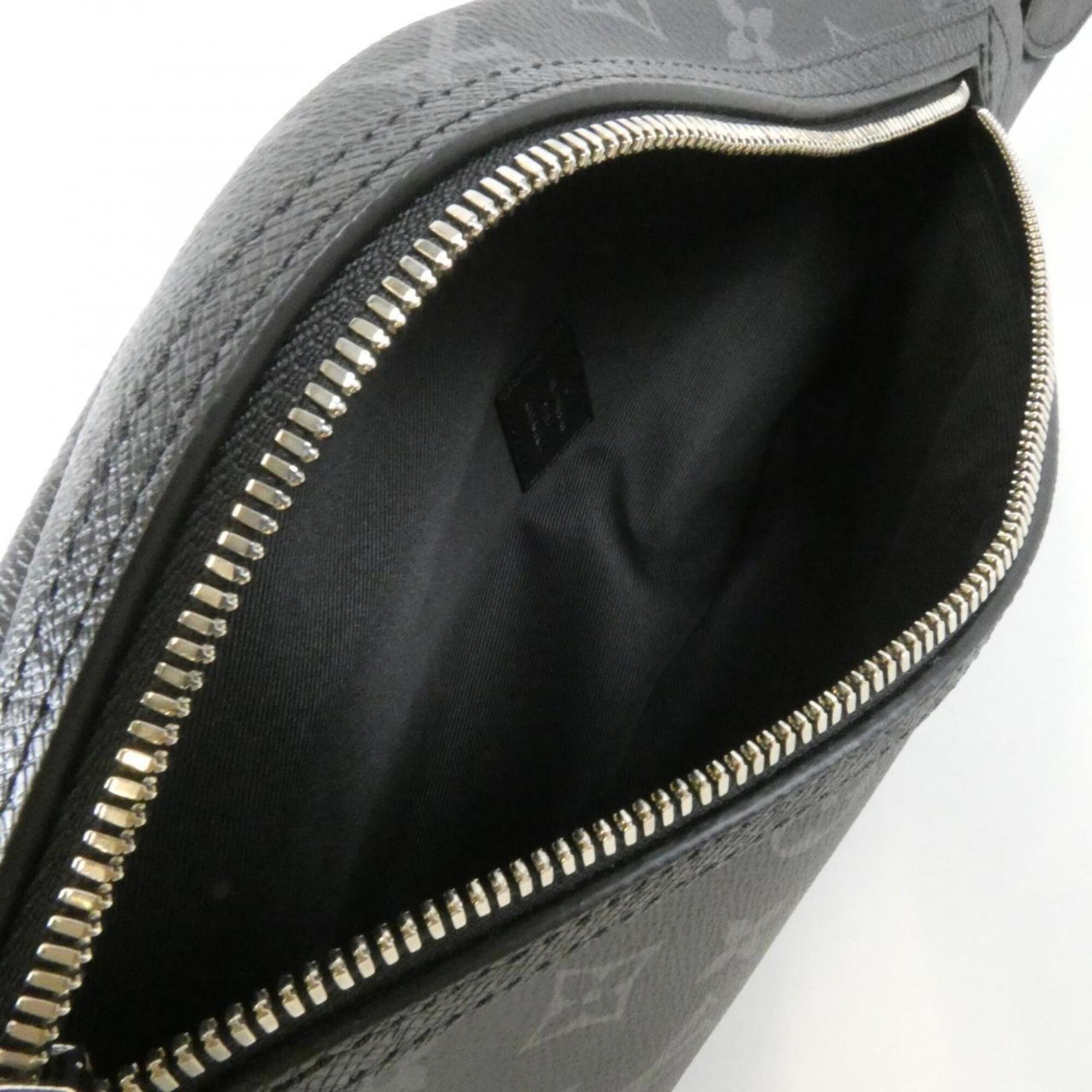 Louis Vuitton Black Coated Canvas Leather Pouch Shoulder Bag (Pre-Owned)