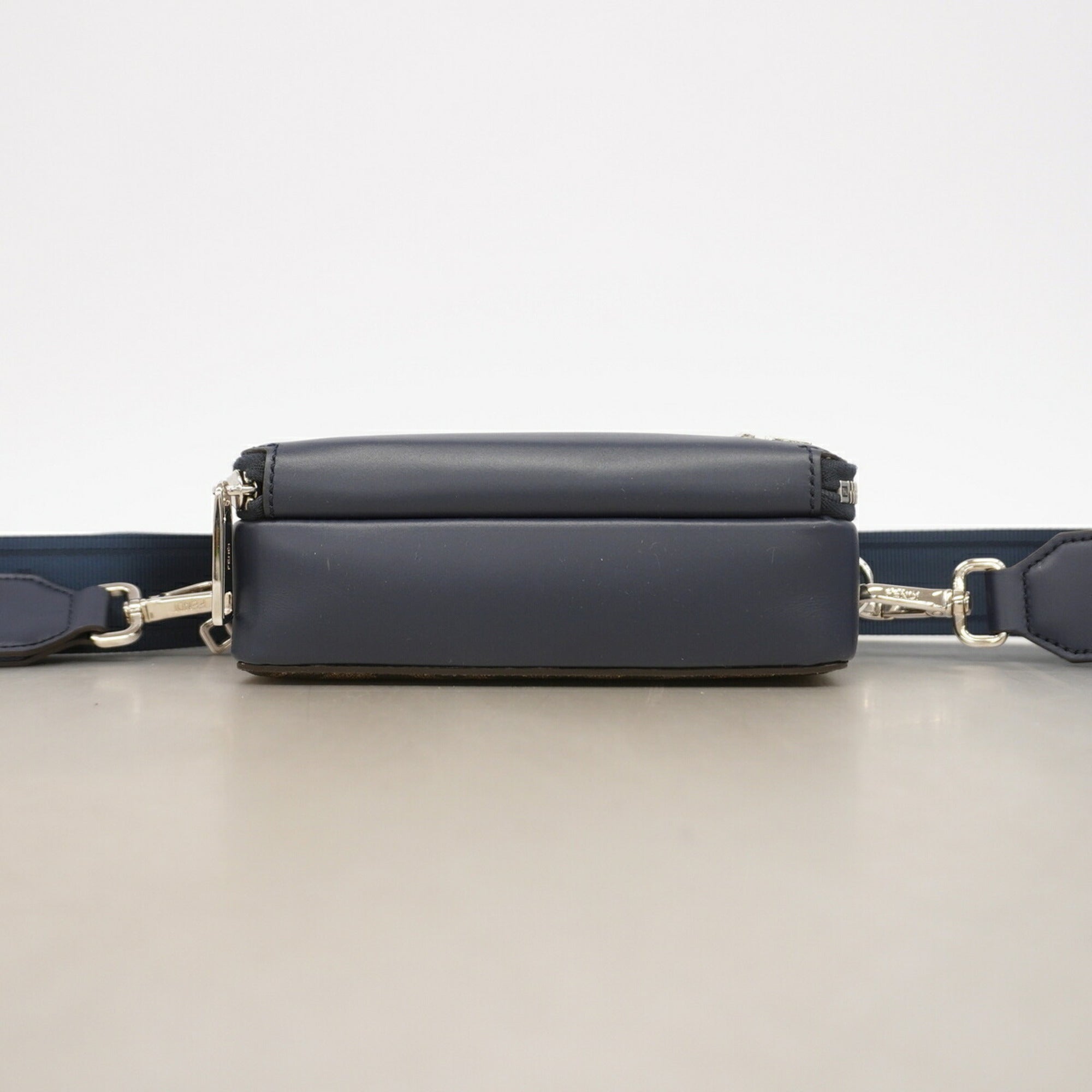 Fendi Khaki Navy Pvc Leather Shoulder Bag (Pre-Owned)