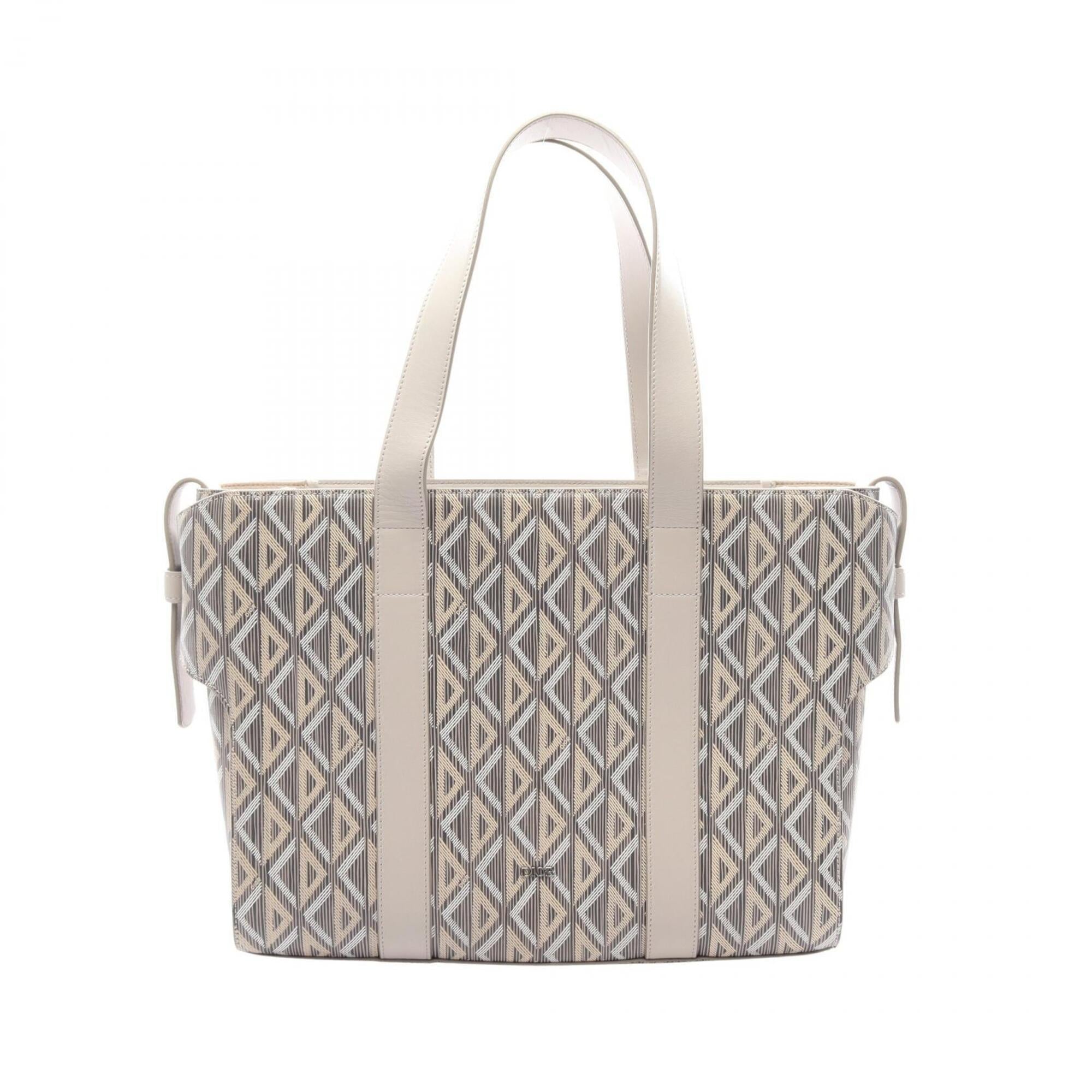 Christian Dior Gray Multi-Color Coated Canvas Pvc Leather Handbag Tote Bag (Pre-Owned)