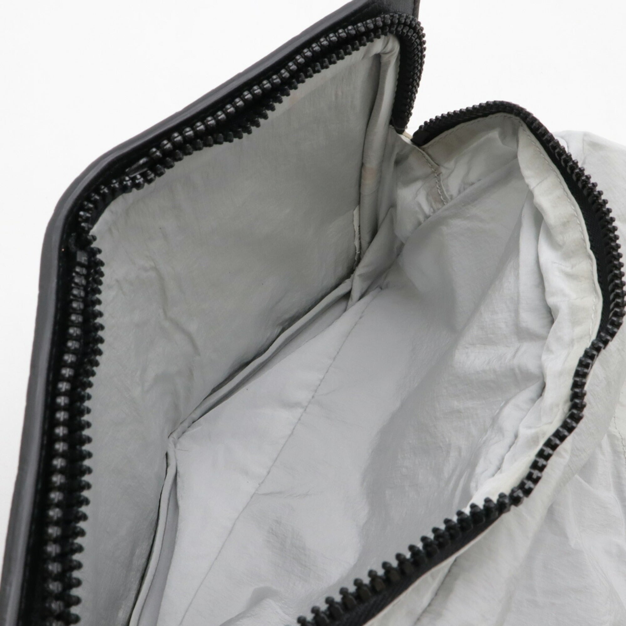 Bottega Veneta Intrecciato Black Light Gray Leather Nylon Eco-Bag Tote Bag (Pre-Owned)
