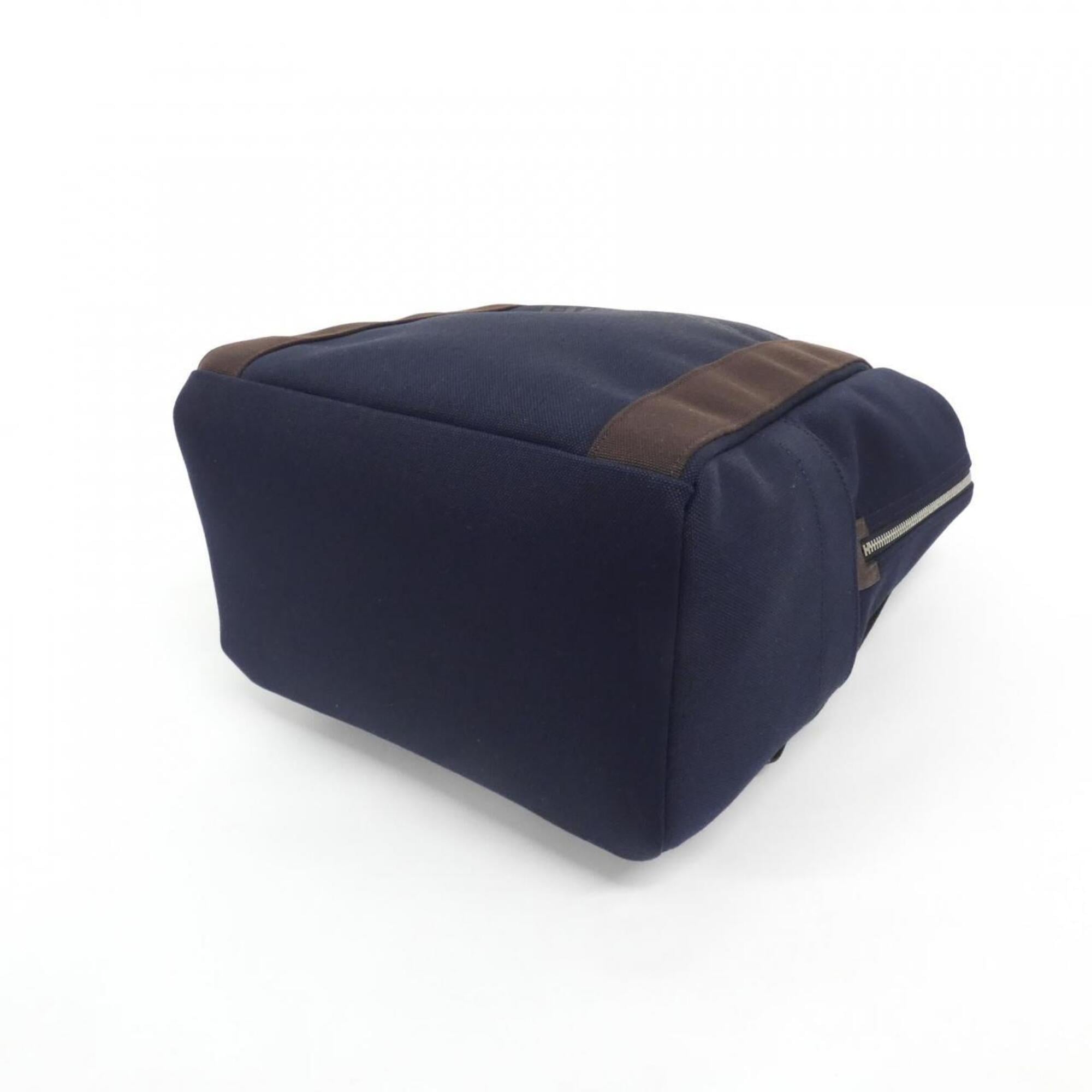 Hermes Blue Feu Navy Canvas Backpack (Pre-Owned)