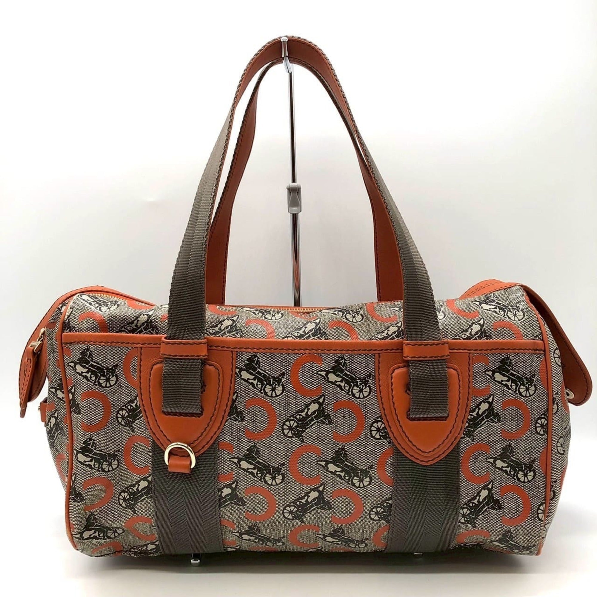 Celine Orange Canvas Leather Handbag (Pre-Owned)