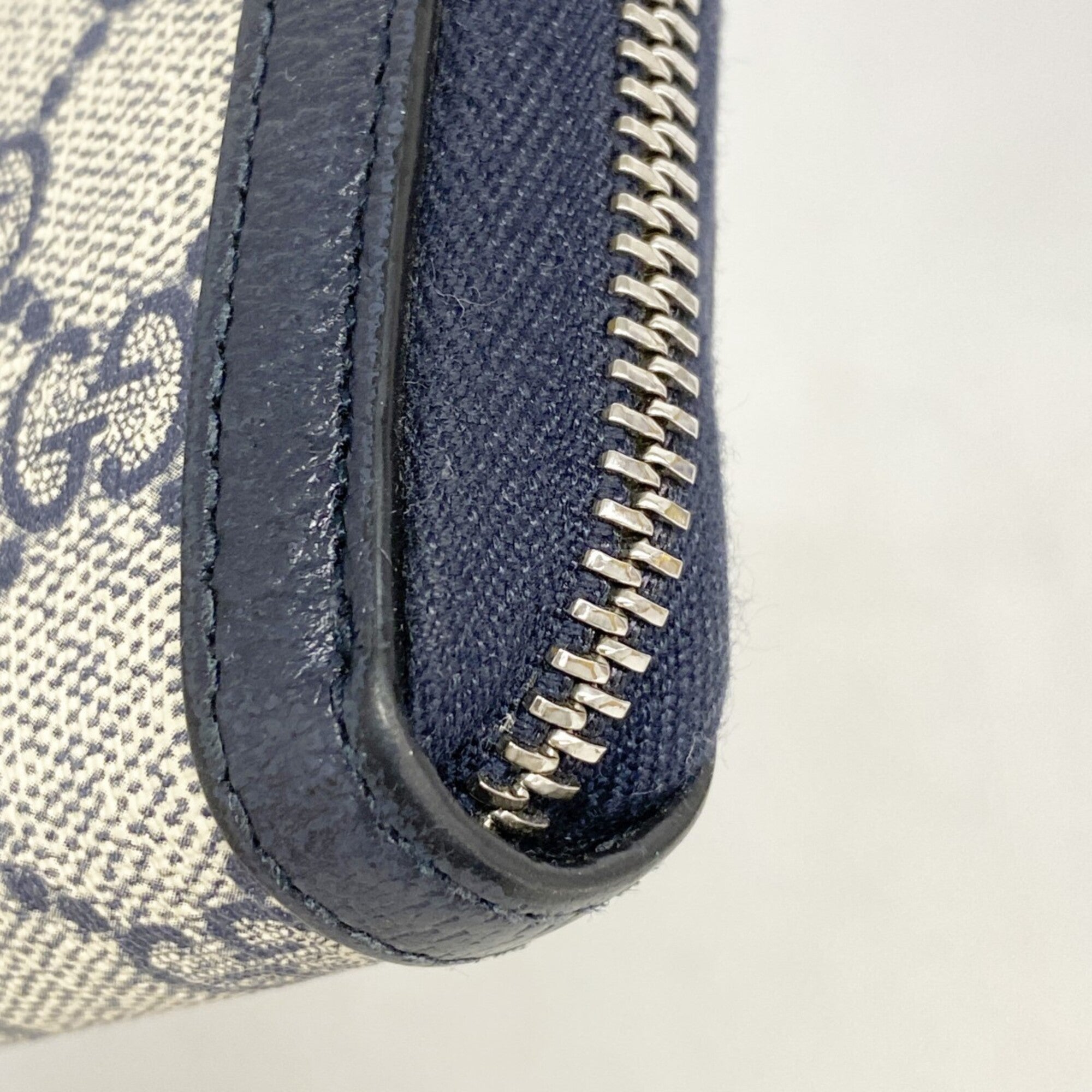 Gucci Navy Pvc Long Wallet (Bi-Fold) (Pre-Owned)