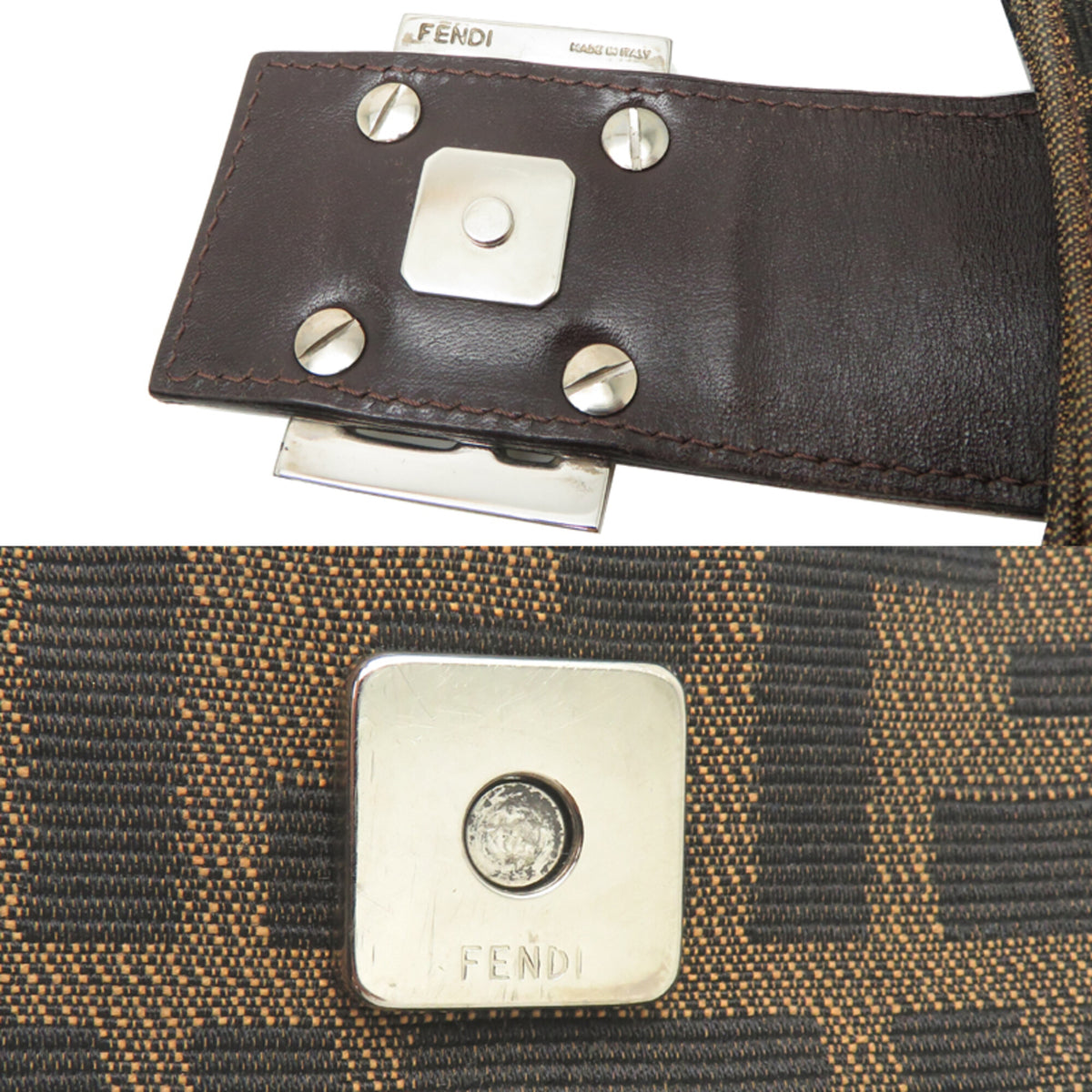 Fendi Brown Canvas Handbag (Pre-Owned)
