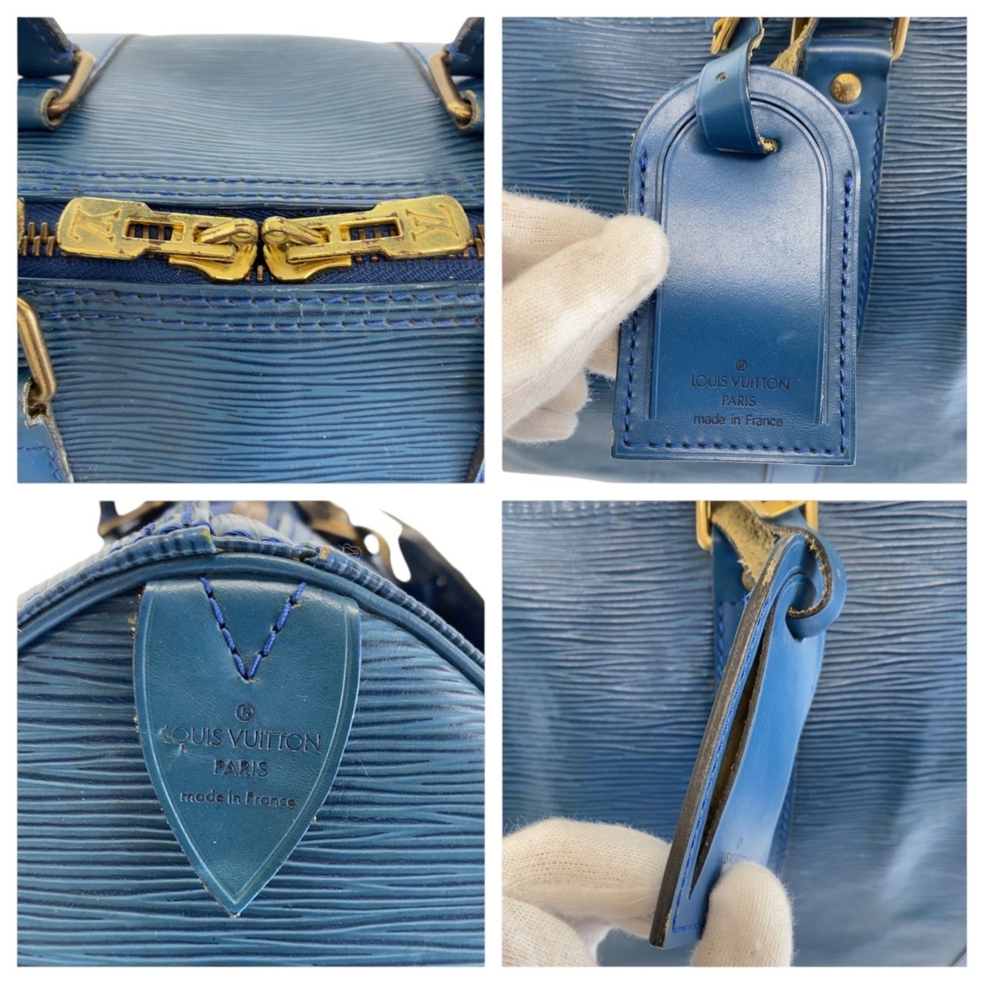 Louis Vuitton Blue Epi Leather Boston Bag (Pre-Owned)