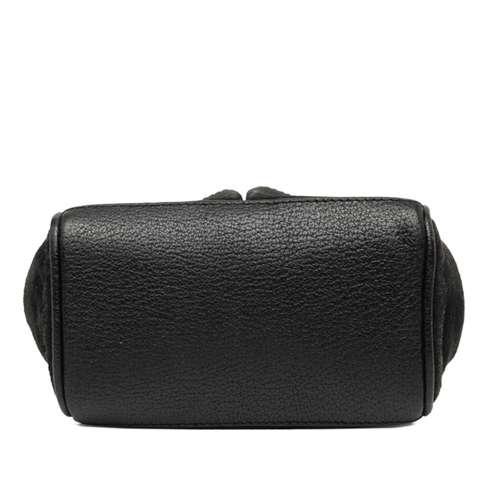 Gucci Black Suede Leather Handbag Shoulder Bag (Pre-Owned)