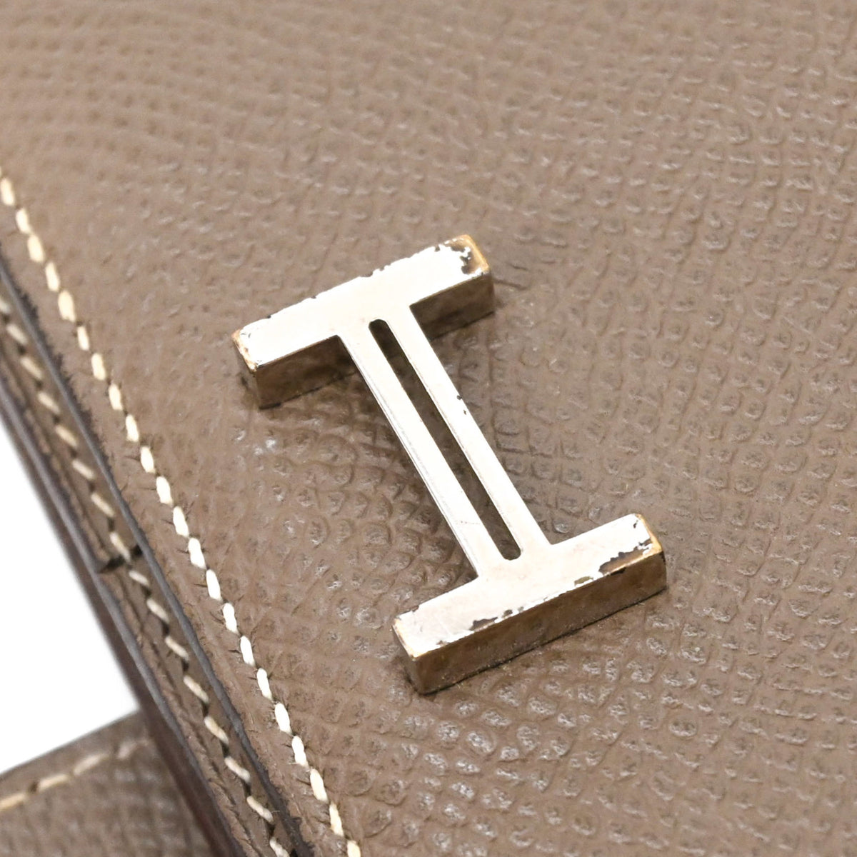 Hermes Grayish Epsom Leather Coin Purse/Coin Case (Pre-Owned)