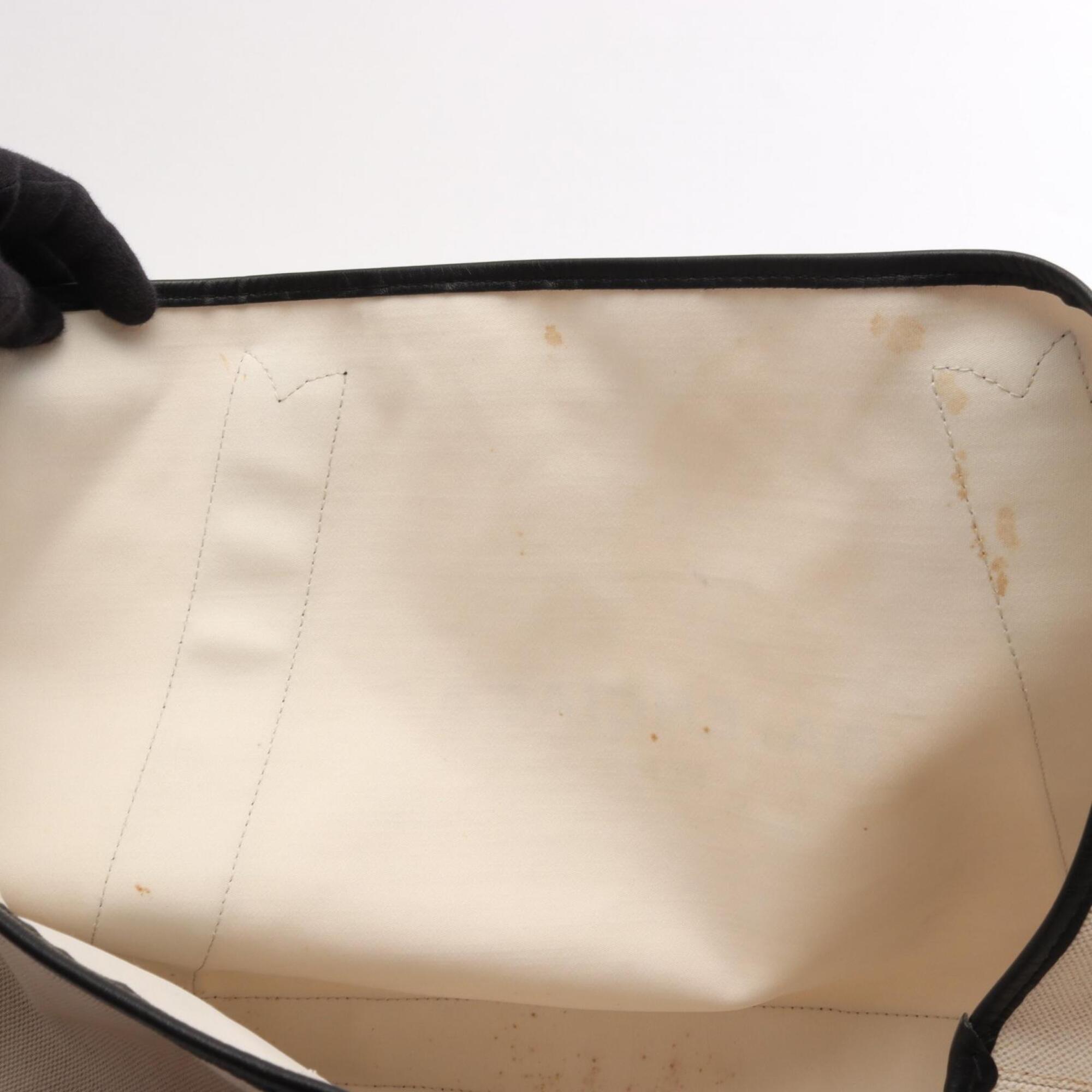 Balenciaga Black White Canvas Leather Handbag Tote Bag (Pre-Owned)