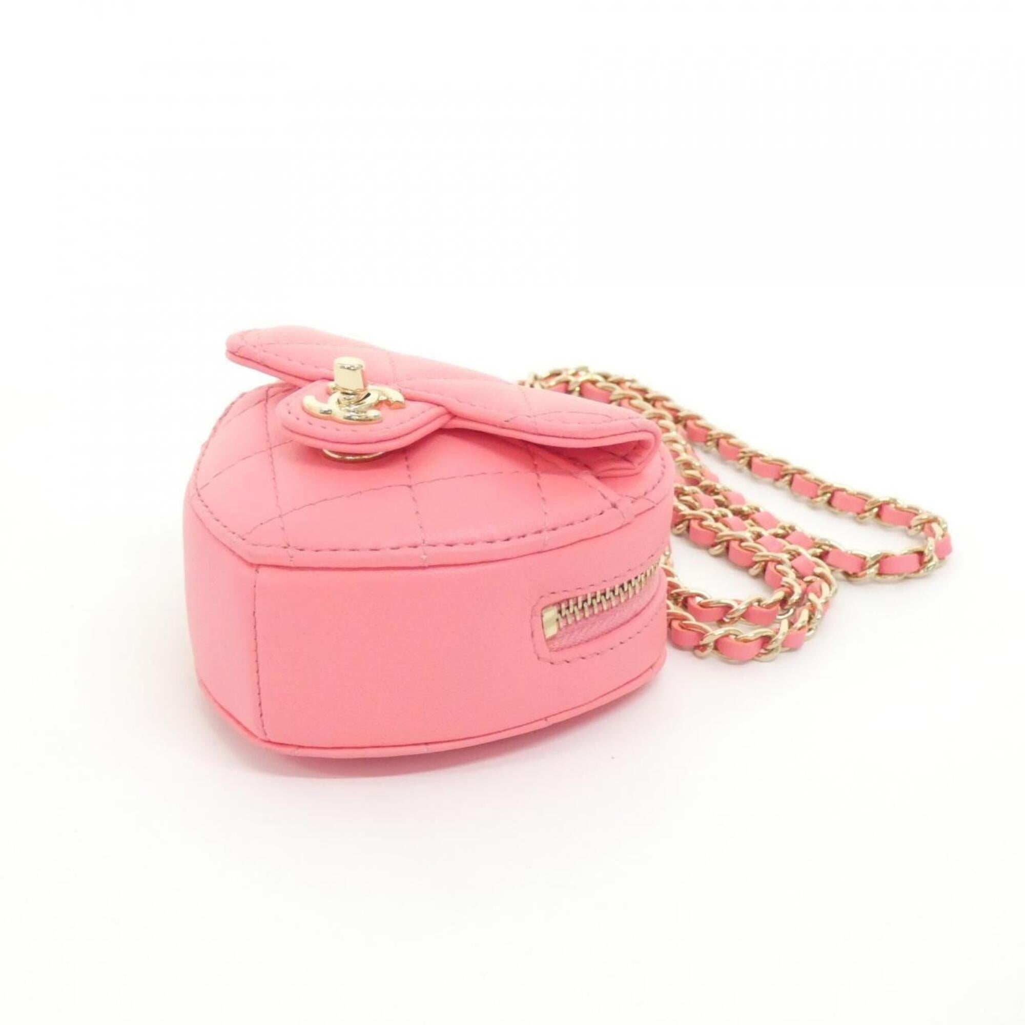Chanel Pink Leather Coin Purse/Coin Case (Pre-Owned)