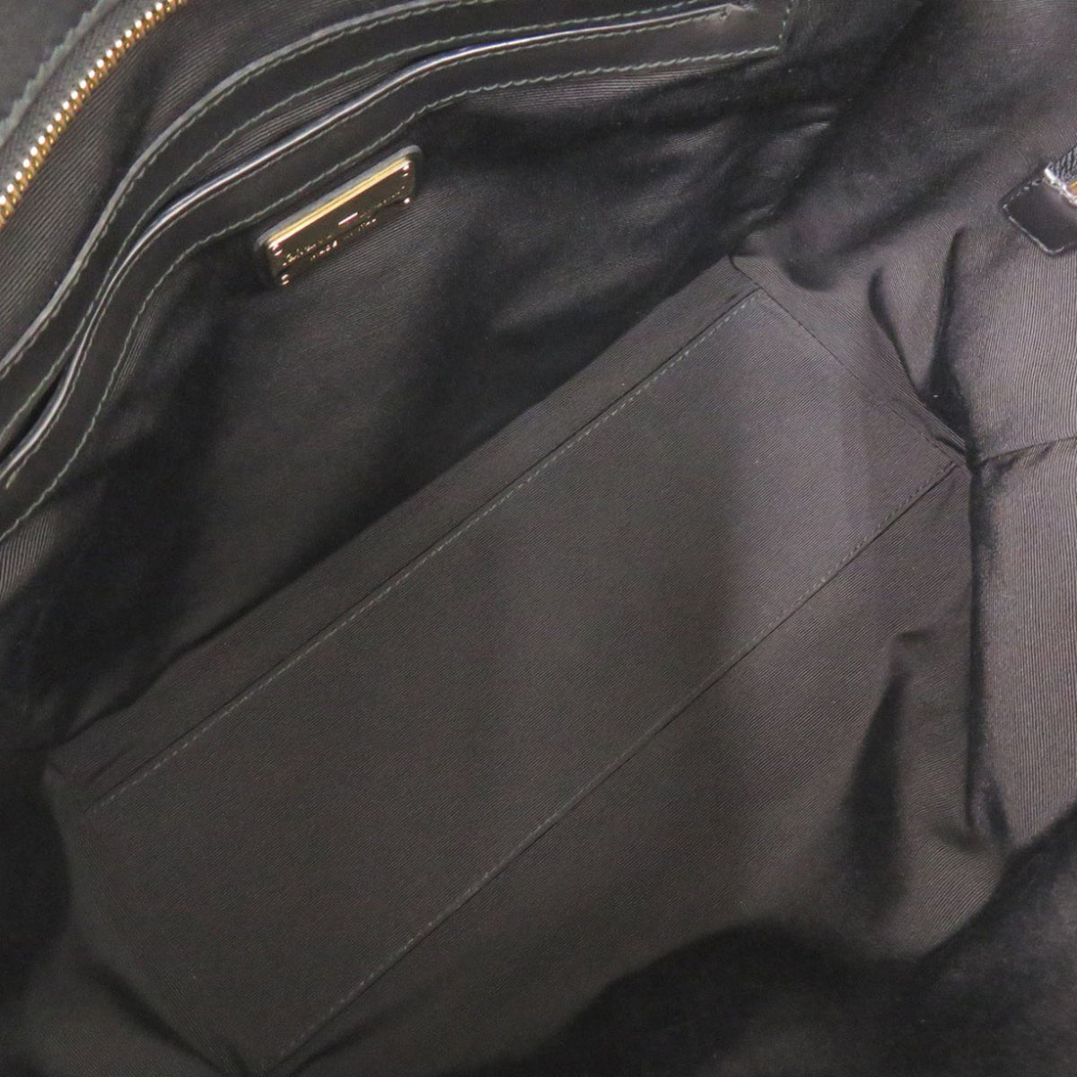 Salvatore Ferragamo Black Ivory Leather Canvas Tote Bag (Pre-Owned)