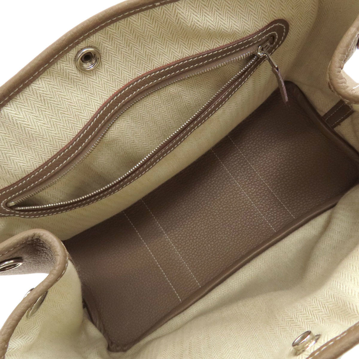 Hermes Etoupe Gray Negonda Leather Handbag (Pre-Owned)