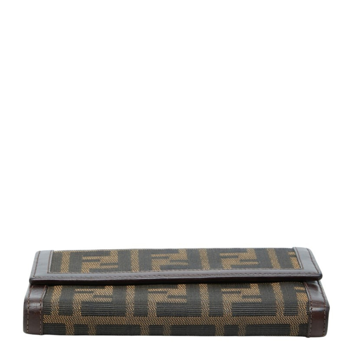Fendi Brown Canvas Leather Long Wallet (Bi-Fold) (Pre-Owned)
