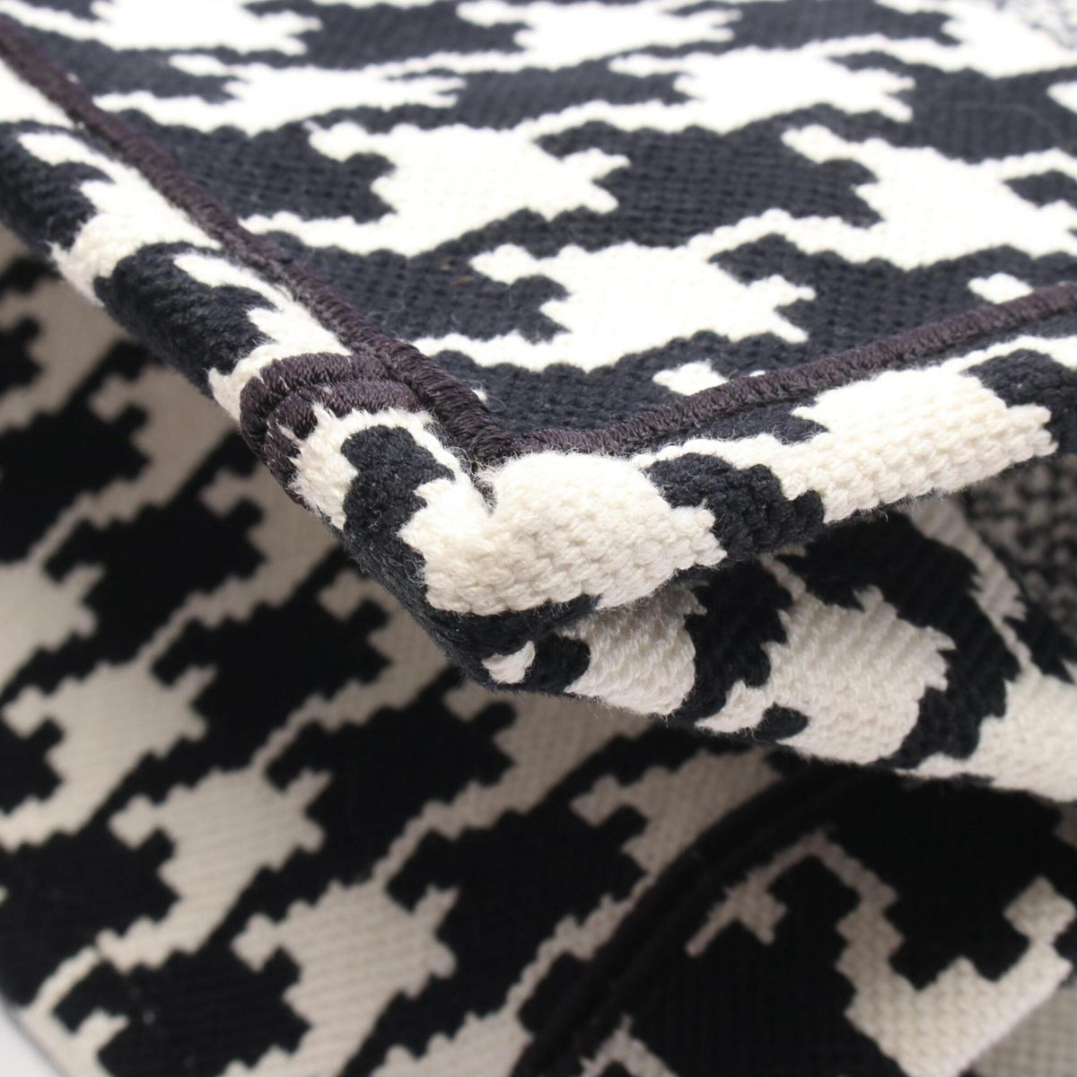 Christian Dior Black White Canvas Handbag Tote Bag (Pre-Owned)