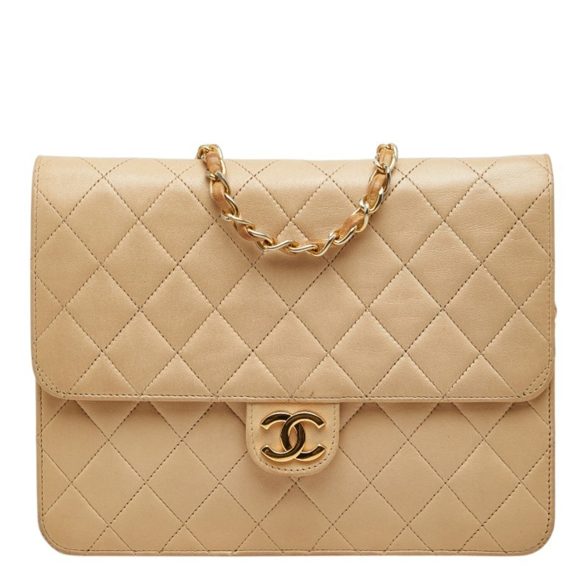 Chanel Beige Leather Shoulder Bag (Pre-Owned)