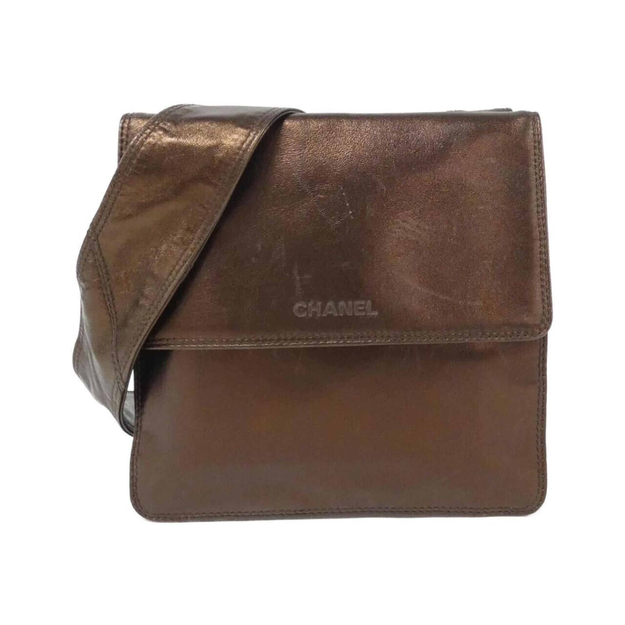 Chanel Bronze Metallic Bronze Leather Shoulder Bag (Pre-Owned)