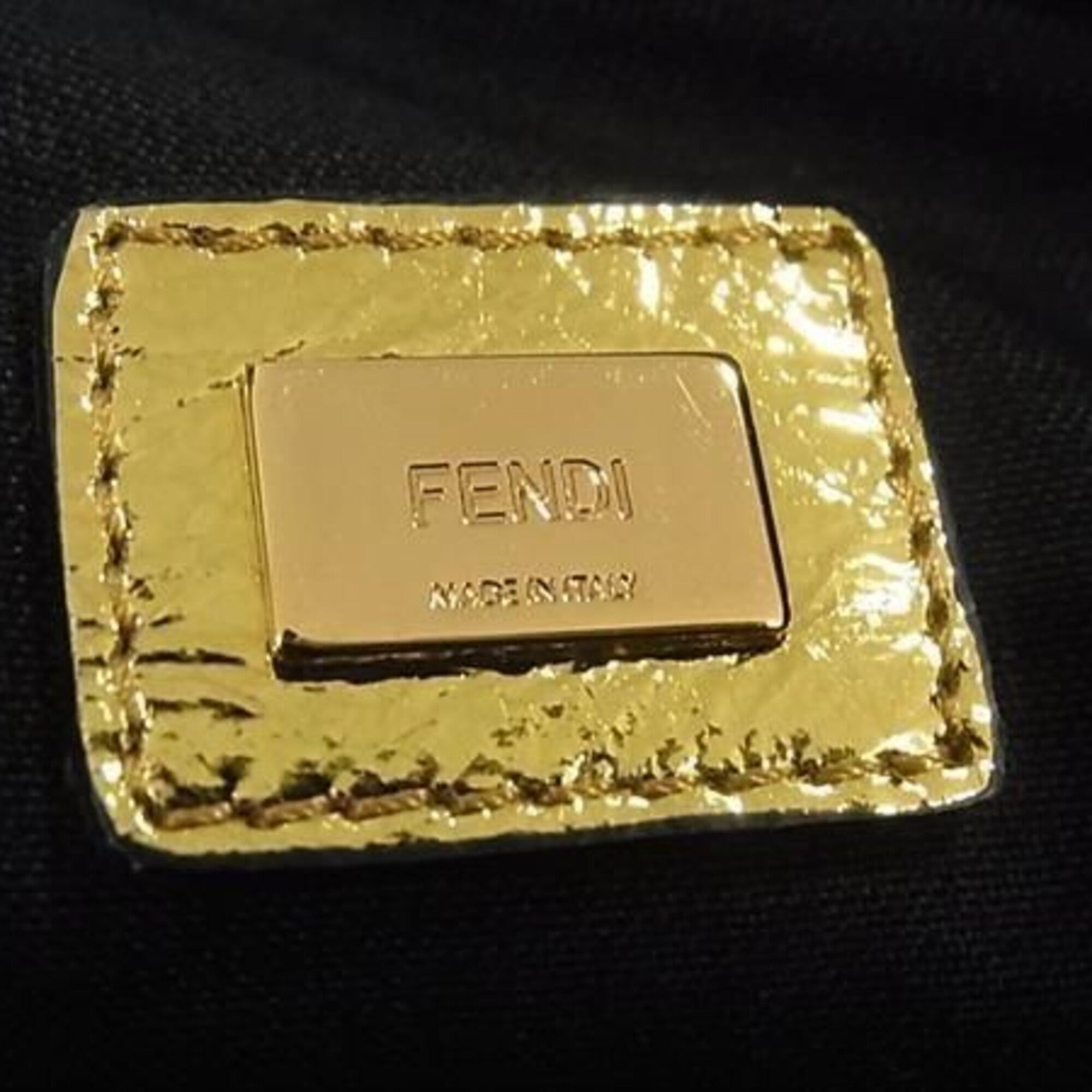 Fendi Gold Leather Clutch Bag (Pre-Owned)
