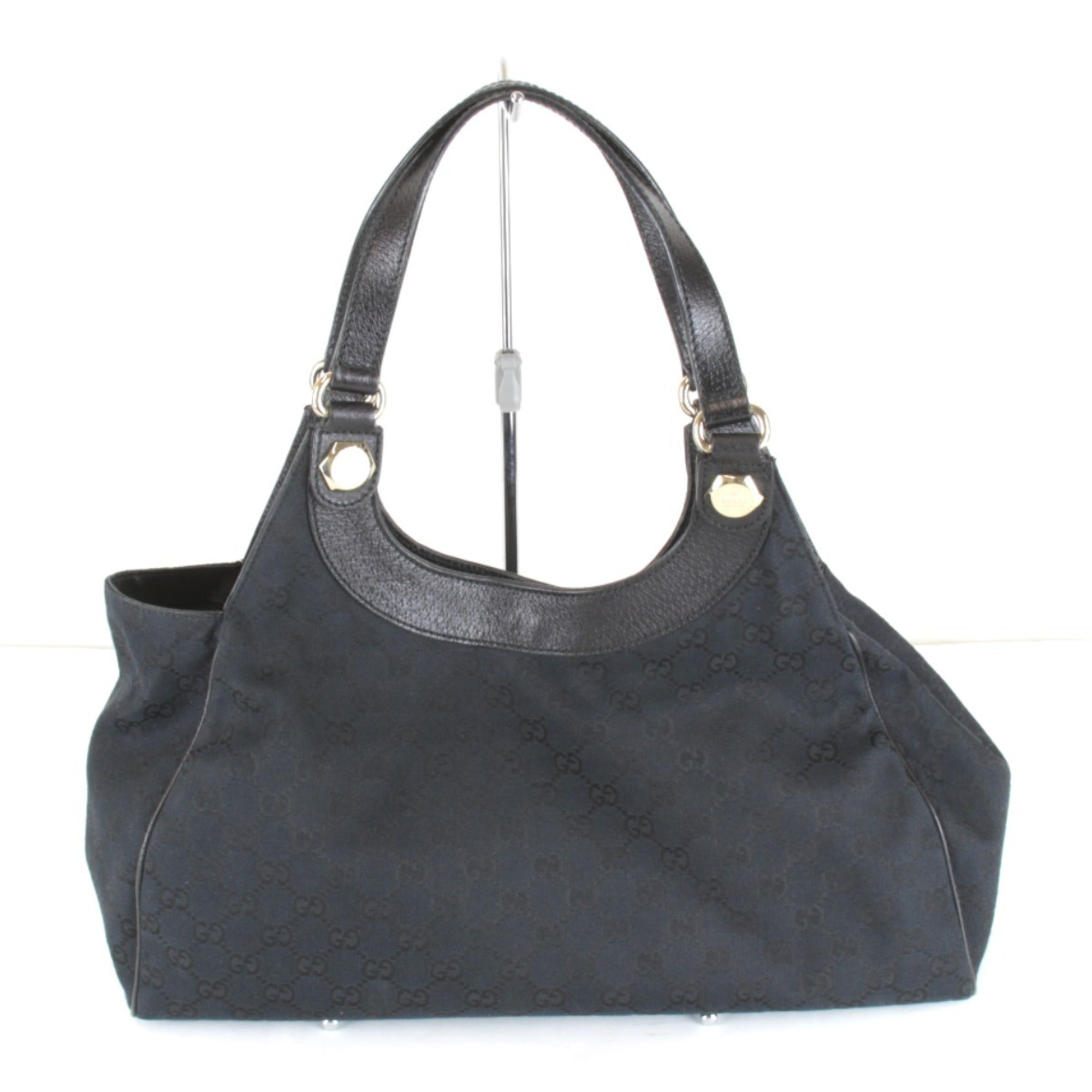 Gucci Black White Gg Canvas Handbag (Pre-Owned)