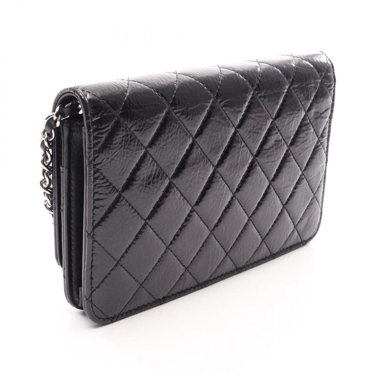 Chanel Black Leather Handbag Shoulder Bag (Pre-Owned)