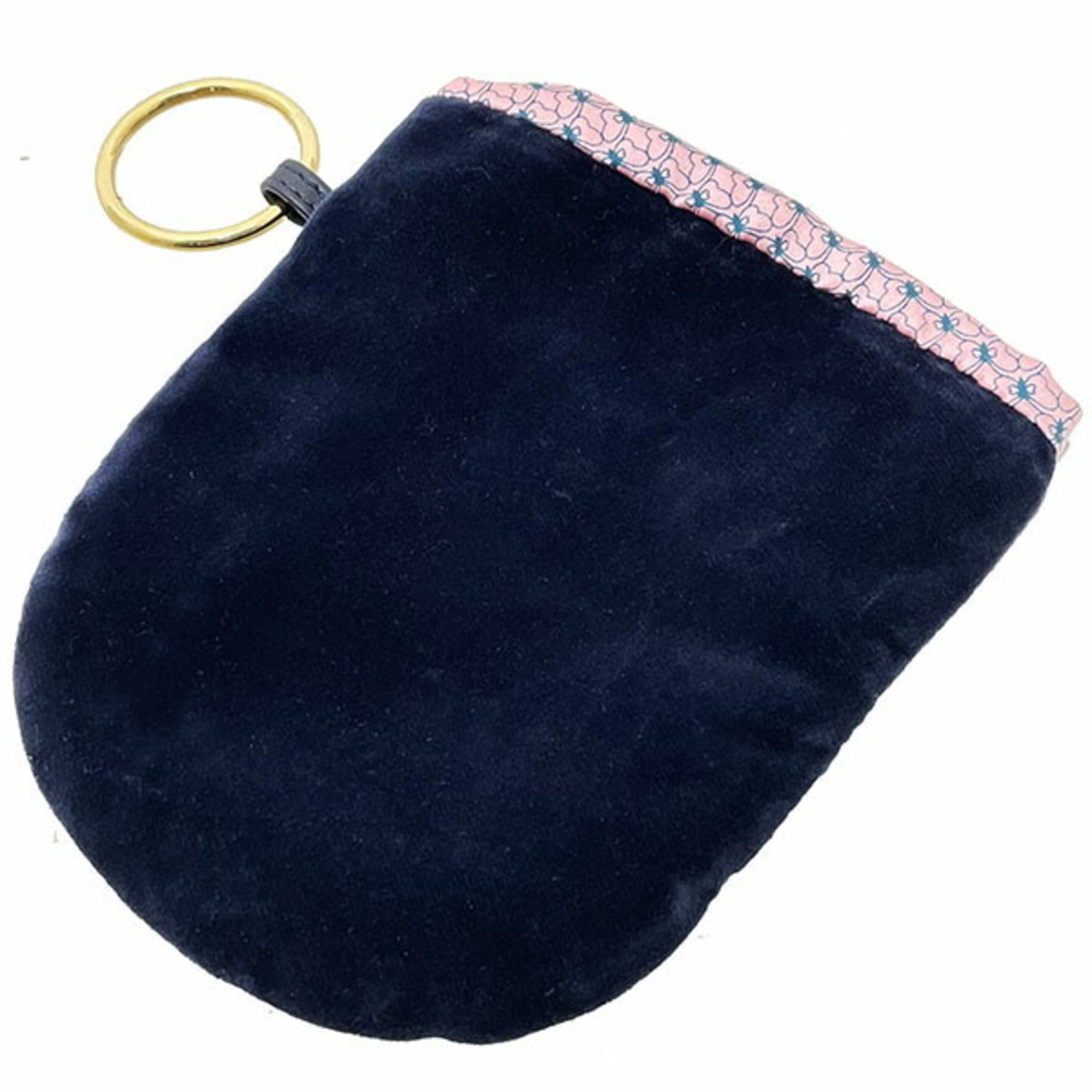 Bottega Veneta Navy Pink Velvet Pouch (Pre-Owned)