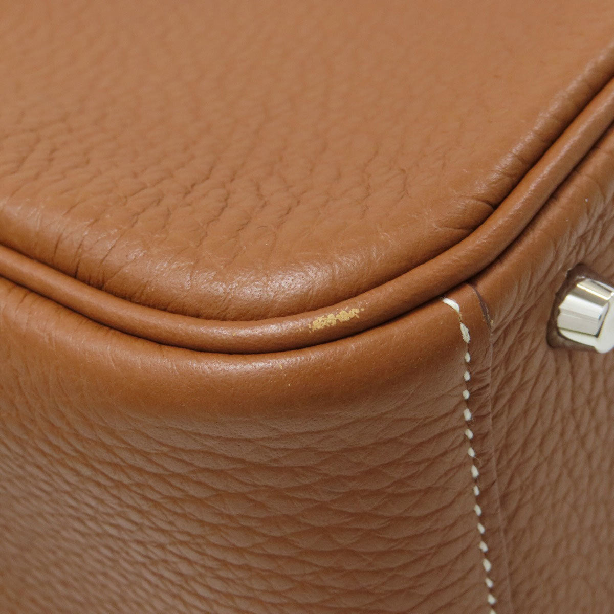 Hermes Gold Taurillon Clemence Leather Handbag (Pre-Owned)
