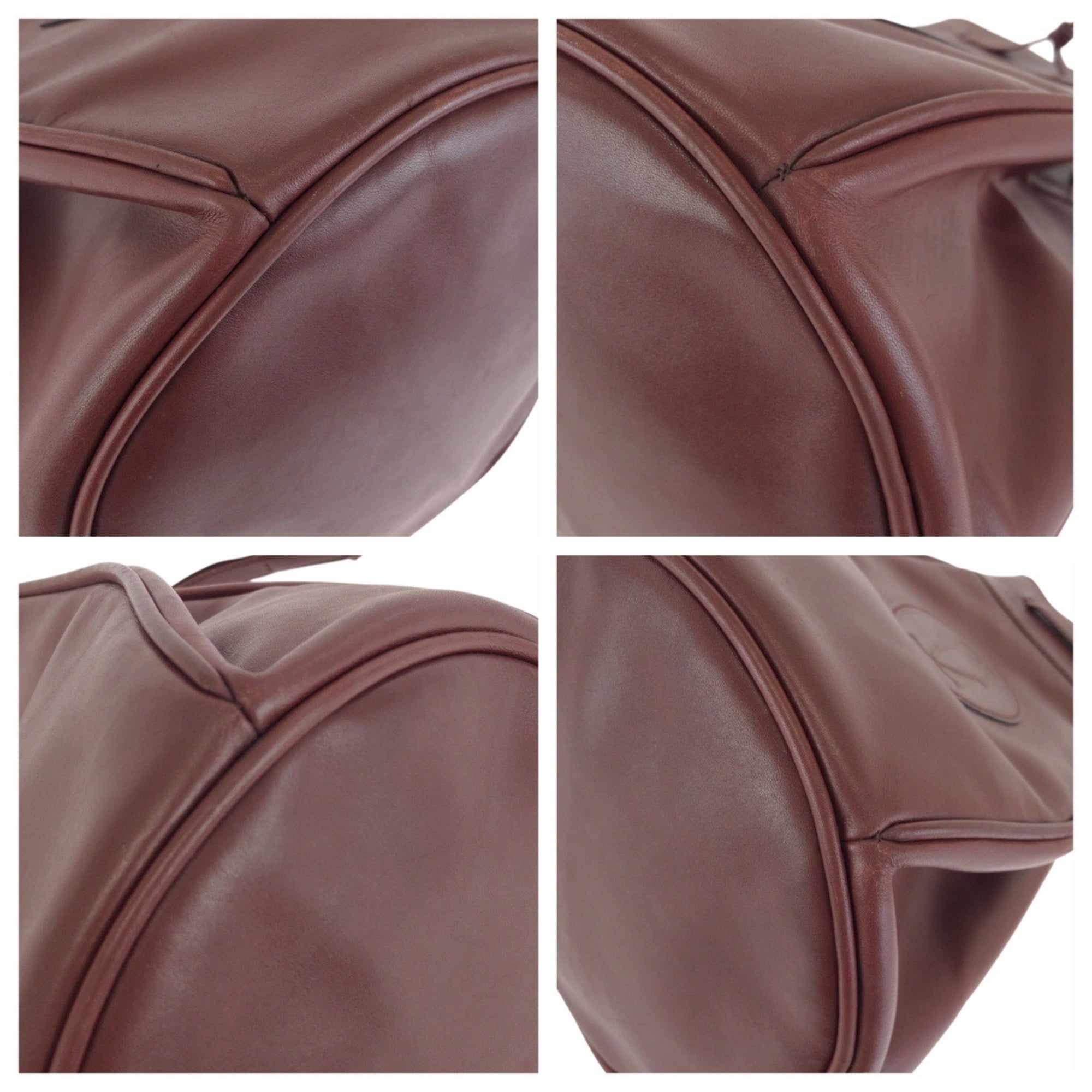 Cartier Bordeaux Wine Red Leather Pochette Shoulder Bag (Pre-Owned)