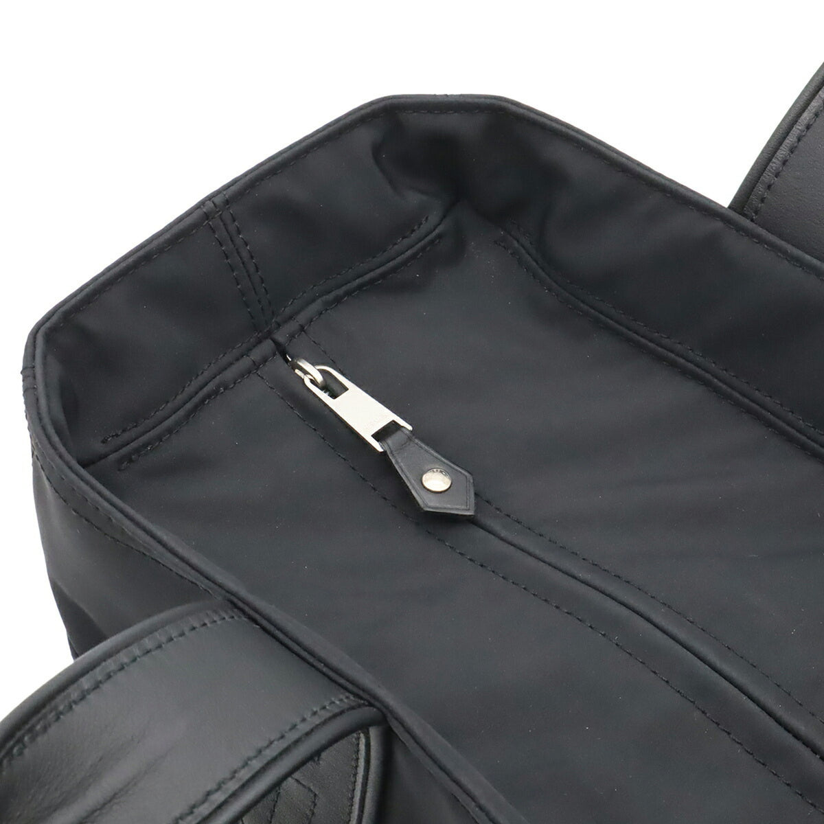Hermes Acapulco Black Nylon Leather Handbag Tote Bag (Pre-Owned)