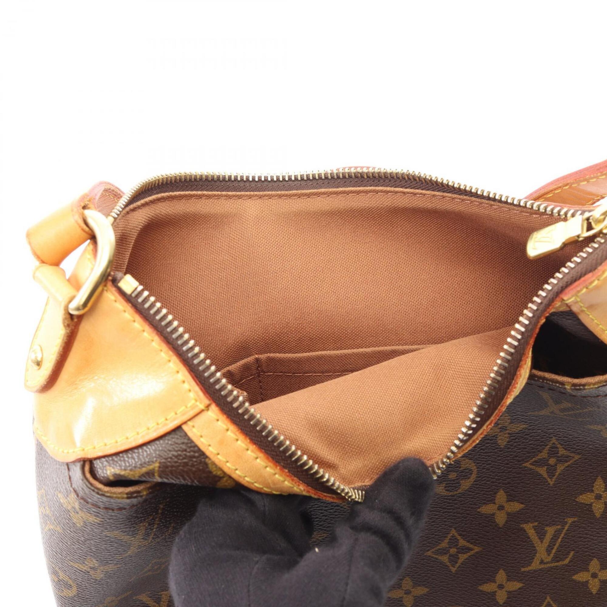 Louis Vuitton Brown Coated Canvas Leather Handbag Shoulder Bag (Pre-Owned)