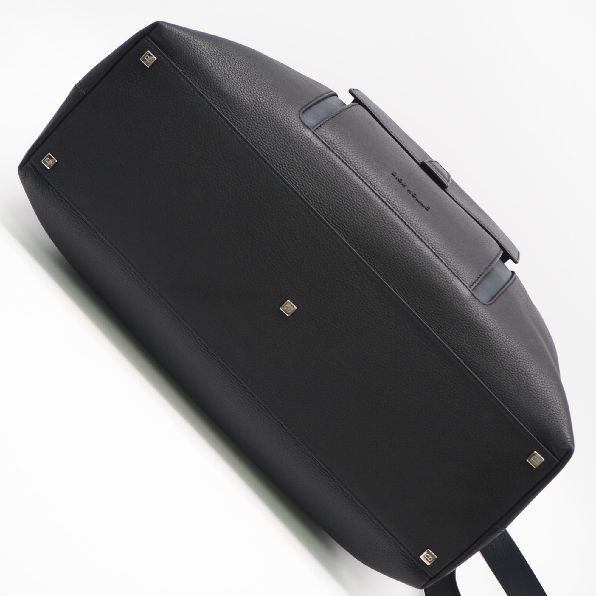 Dior Homme Black Navy Leather Boston Bag (Pre-Owned)