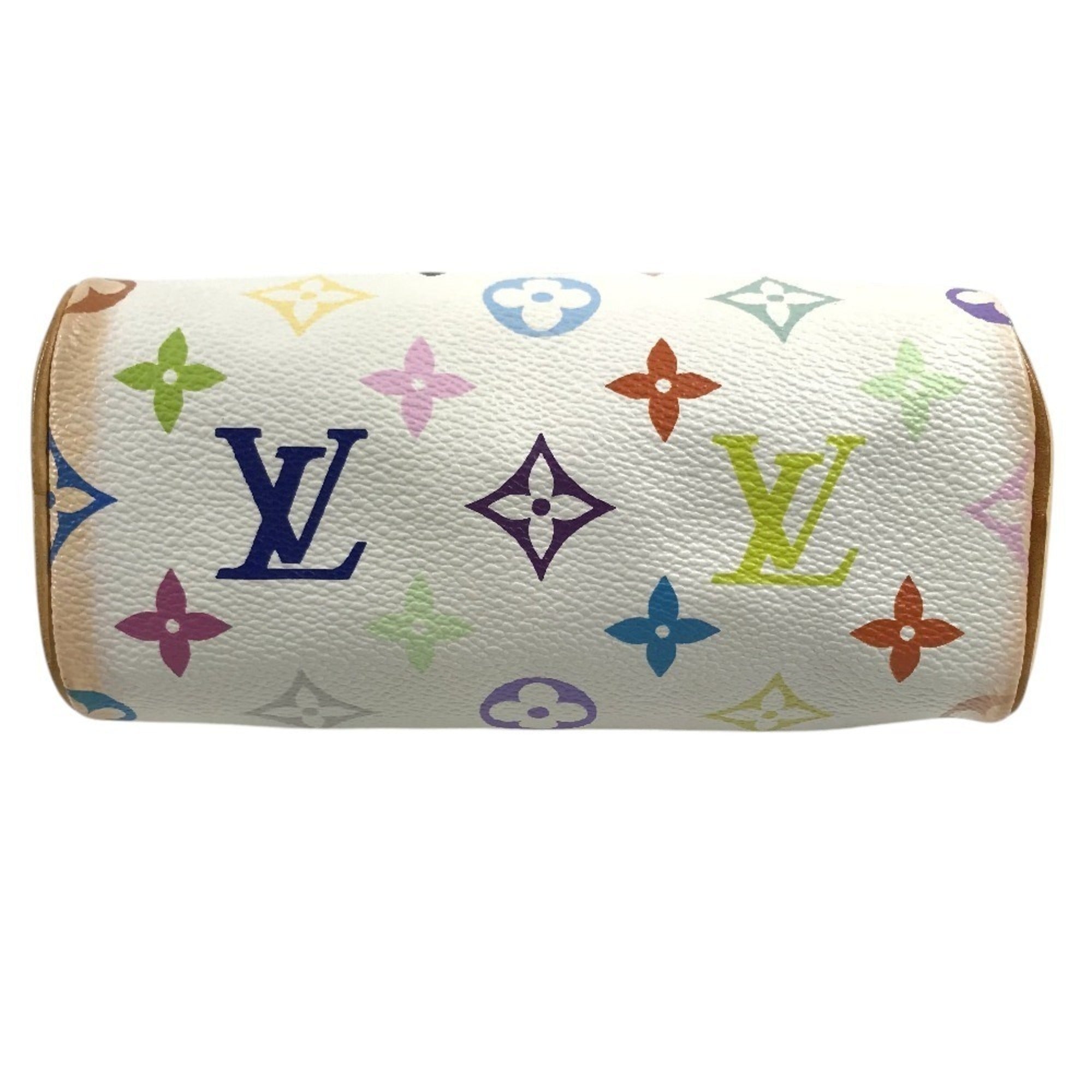 Louis Vuitton Blanc White Monogram Multicolore Canvas Boston Bag Handbag (Pre-Owned)