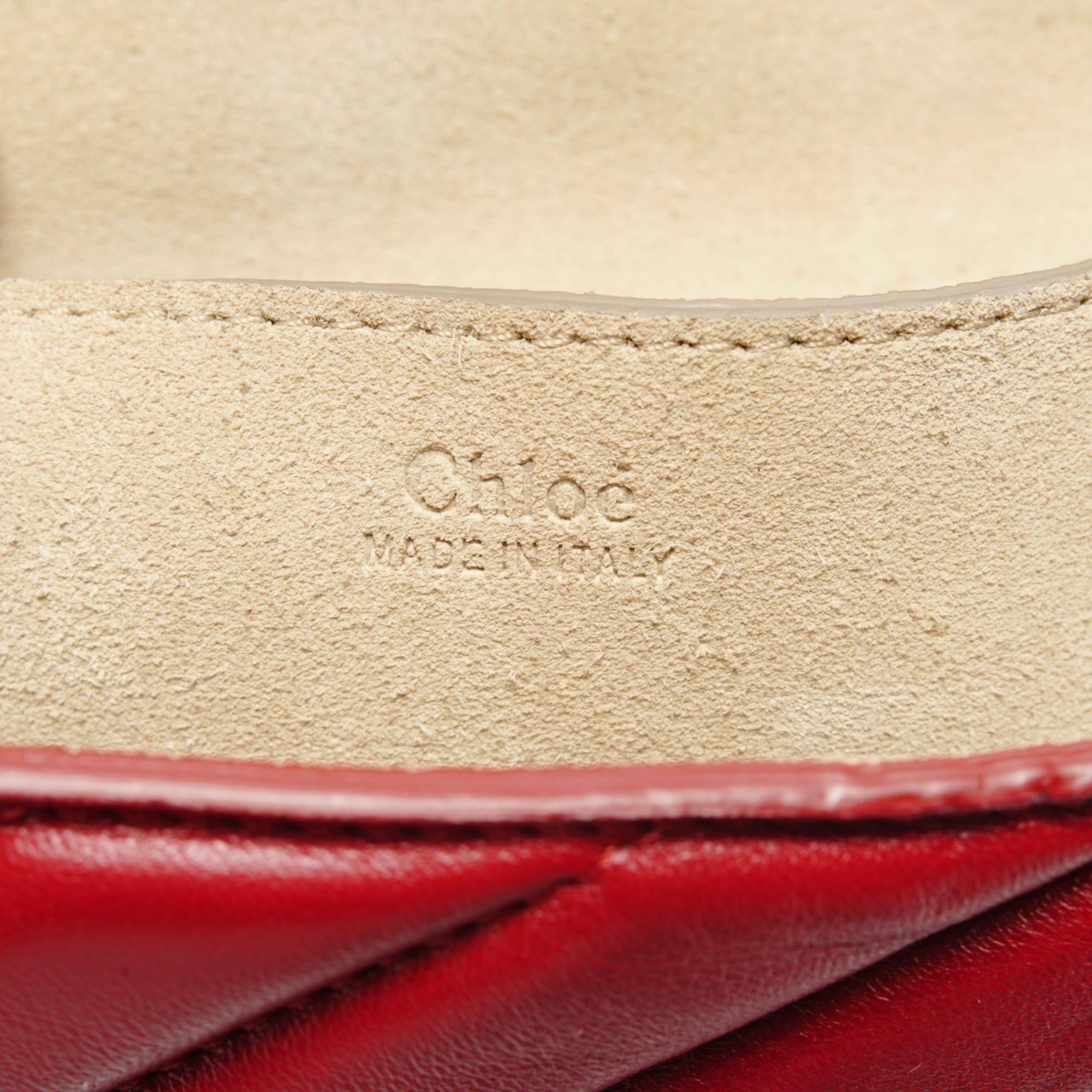 Chloé Drew Red Color Leather Shoulder Bag (Pre-Owned)