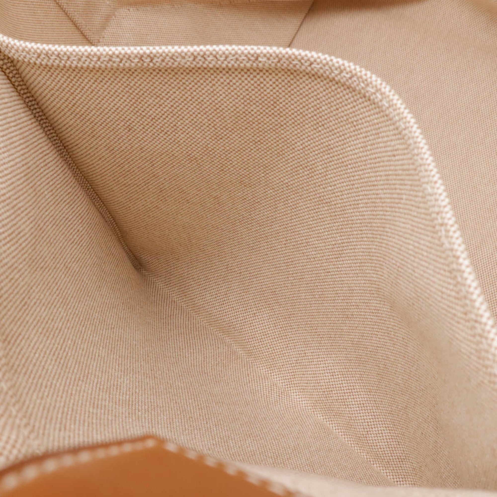 Hermes Beige Brown Toile H Straw Barenia Leather Tote Bag (Pre-Owned)