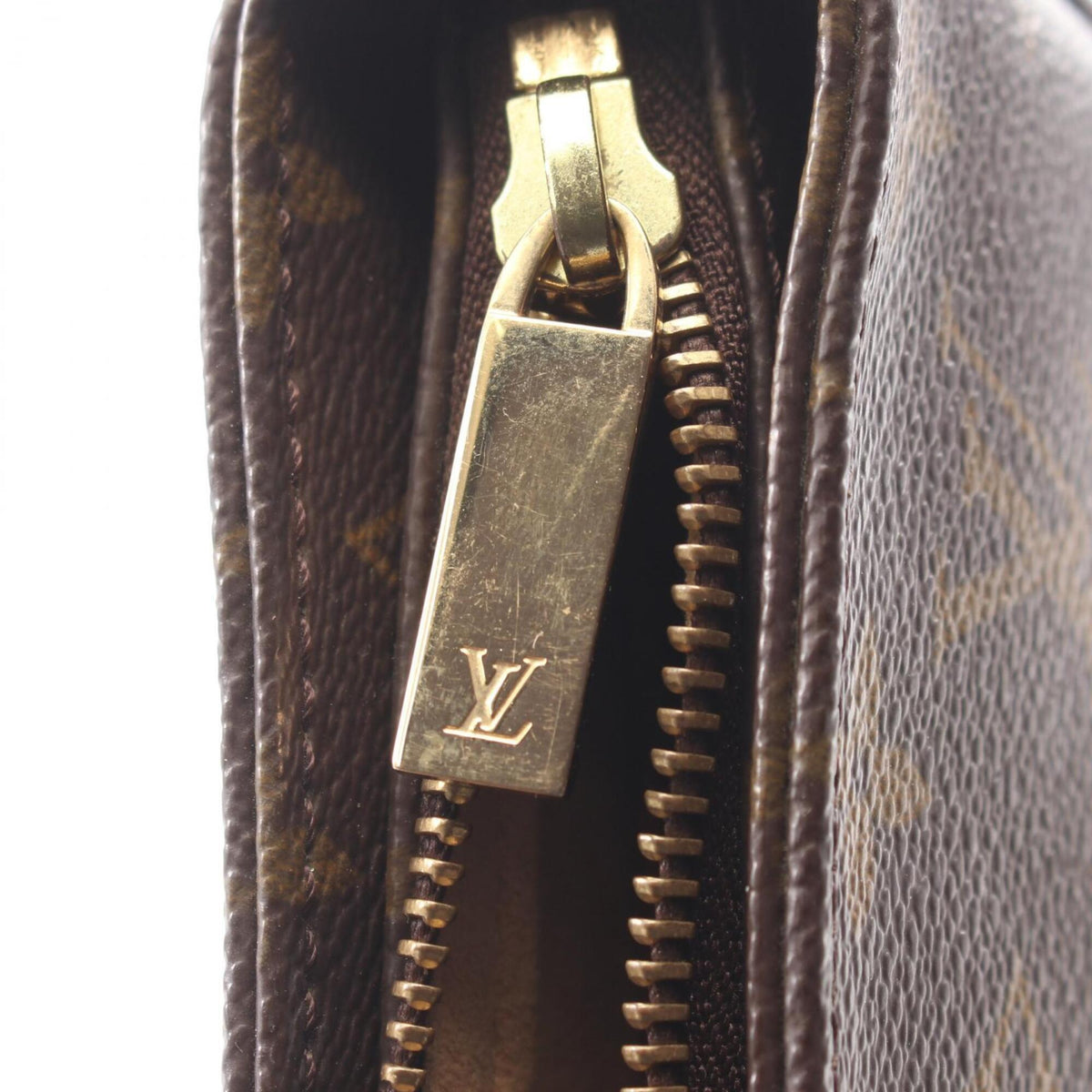 Louis Vuitton Brown Coated Canvas Leather Handbag Shoulder Bag (Pre-Owned)