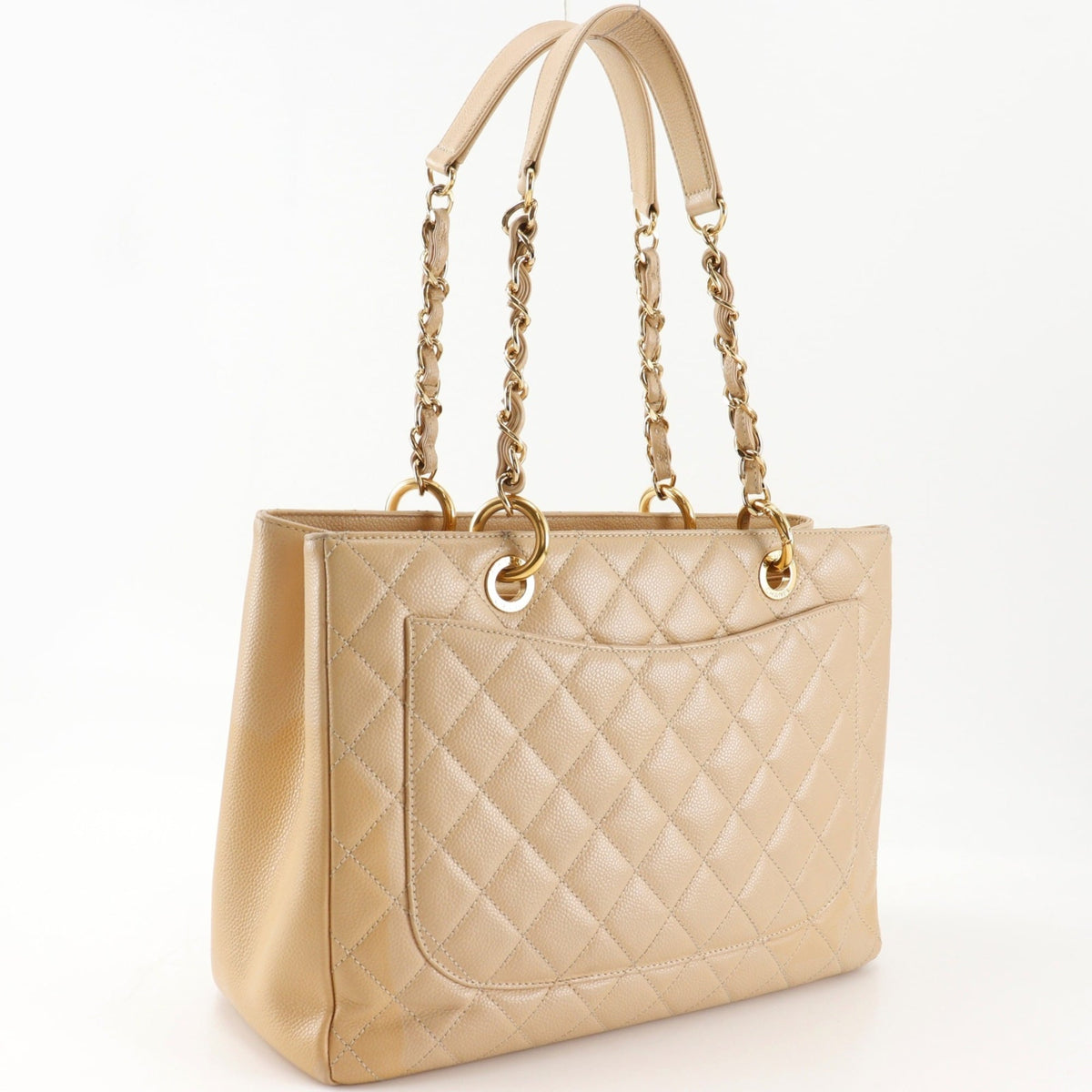 Chanel Beige Grained Calfskin Tote Bag (Pre-Owned)