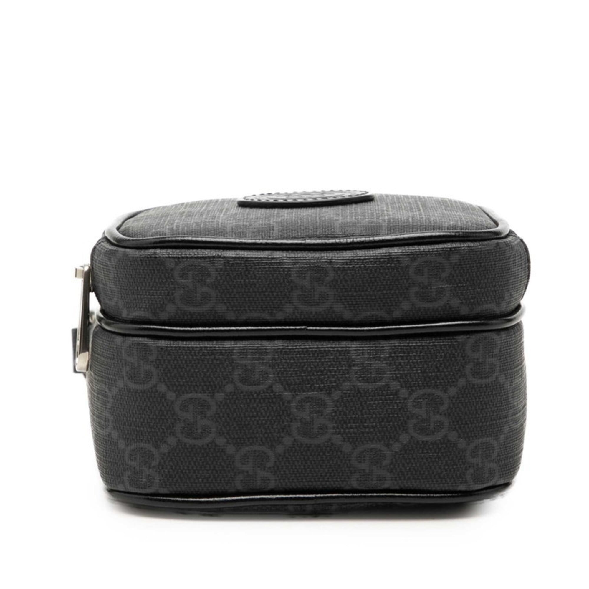 Gucci Black Gray Pvc Leather Shoulder Bag (Pre-Owned)