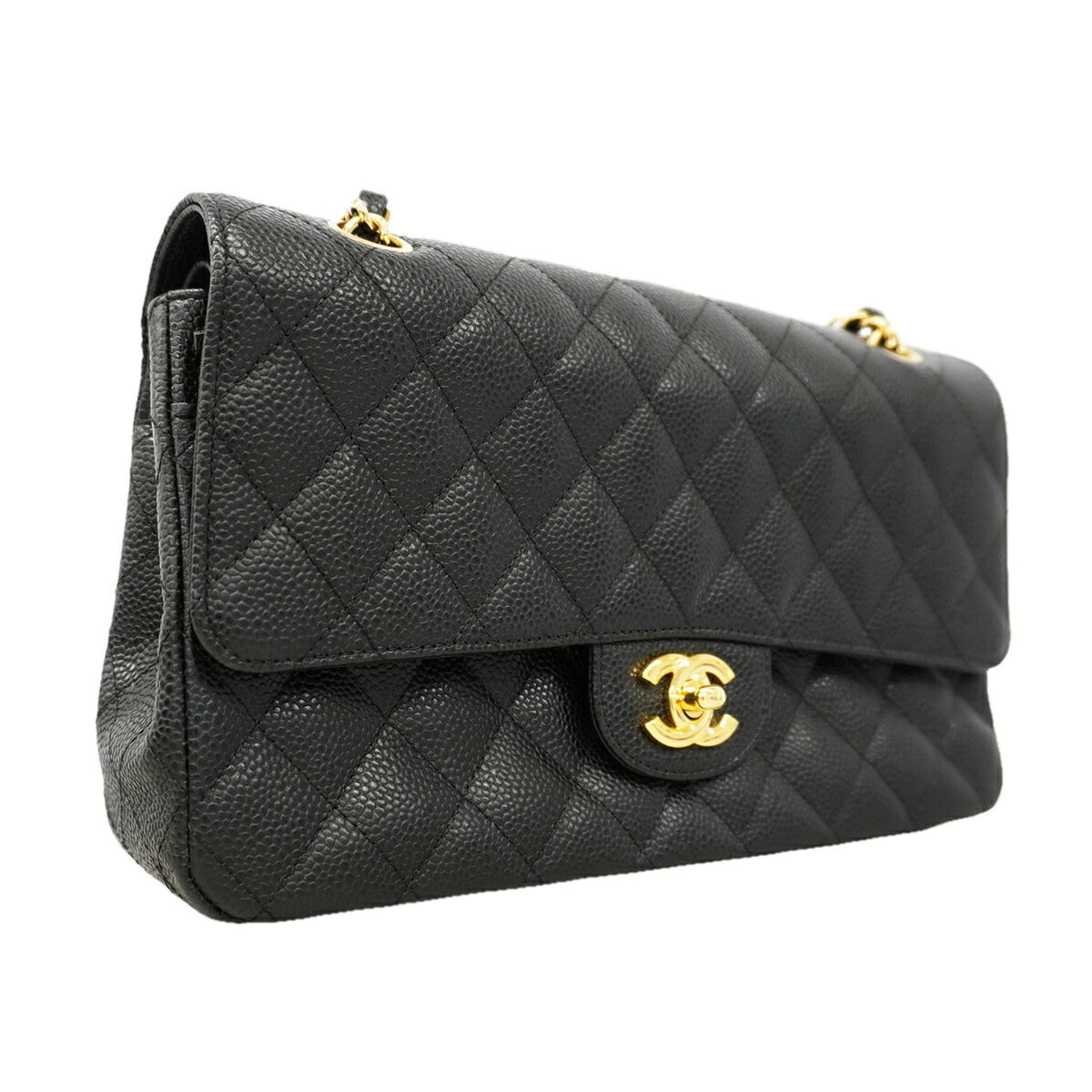 Chanel Black Grained Calfskin Shoulder Bag (Pre-Owned)