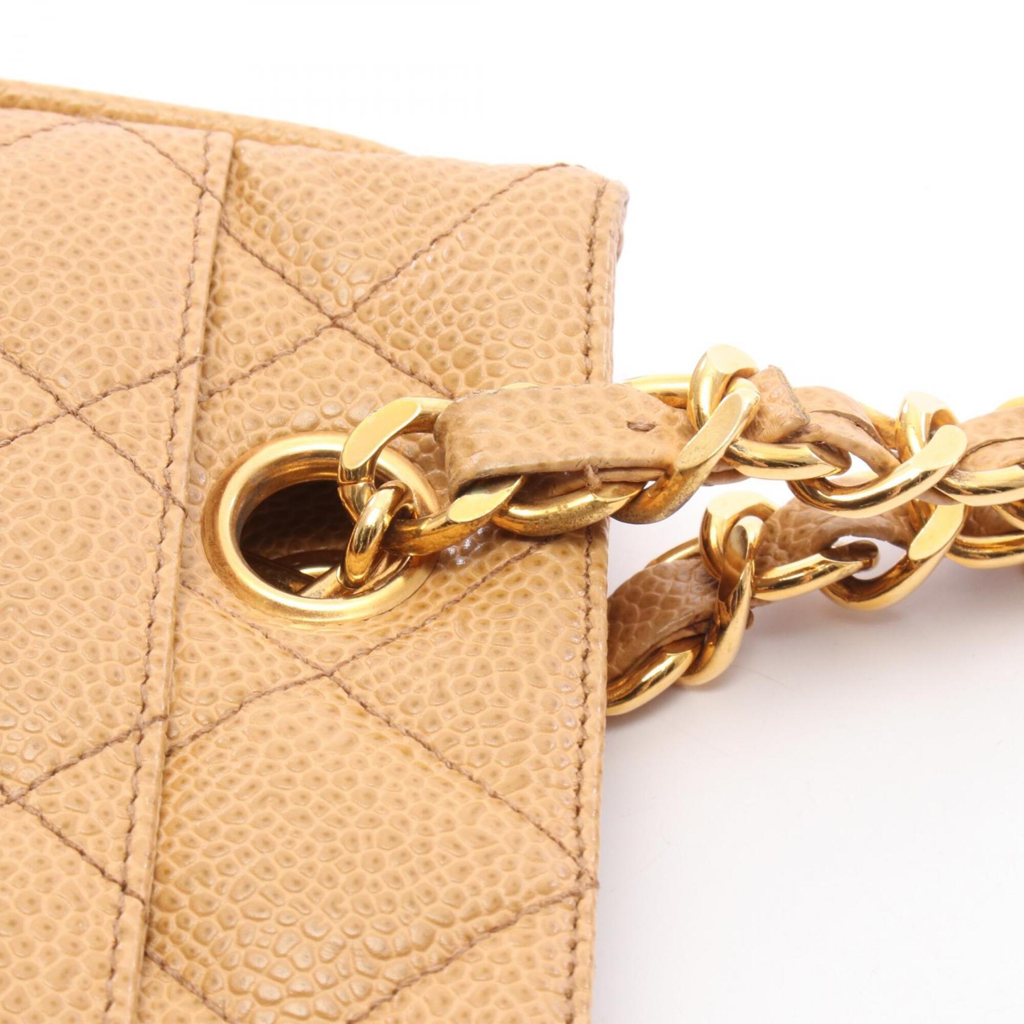 Chanel Beige Grained Calfskin Handbag Tote Bag (Pre-Owned)