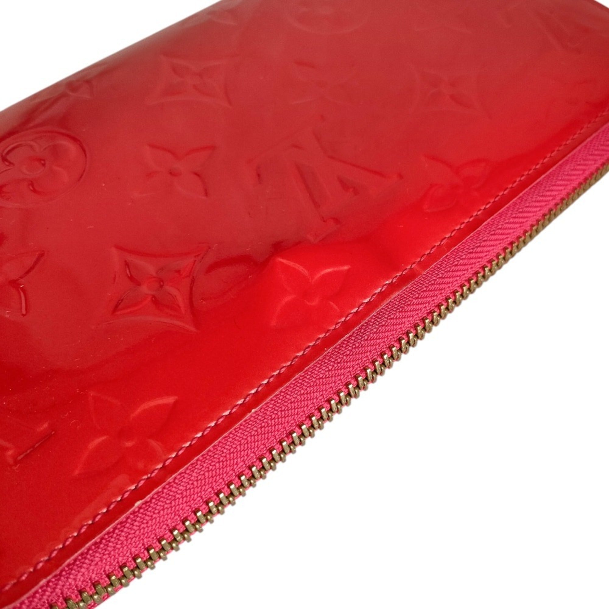 Louis Vuitton Orange Sunset Red Color Monogram Vernis Long Wallet (Bi-Fold) (Pre-Owned)