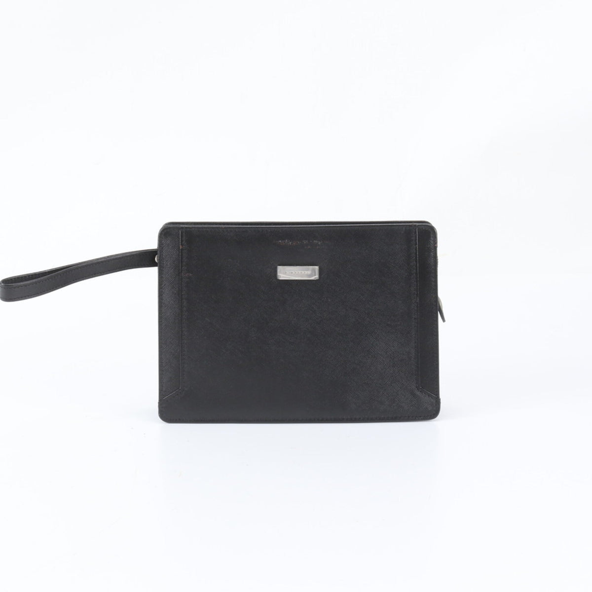 Burberry Black Leather Clutch Bag Pouch (Pre-Owned)
