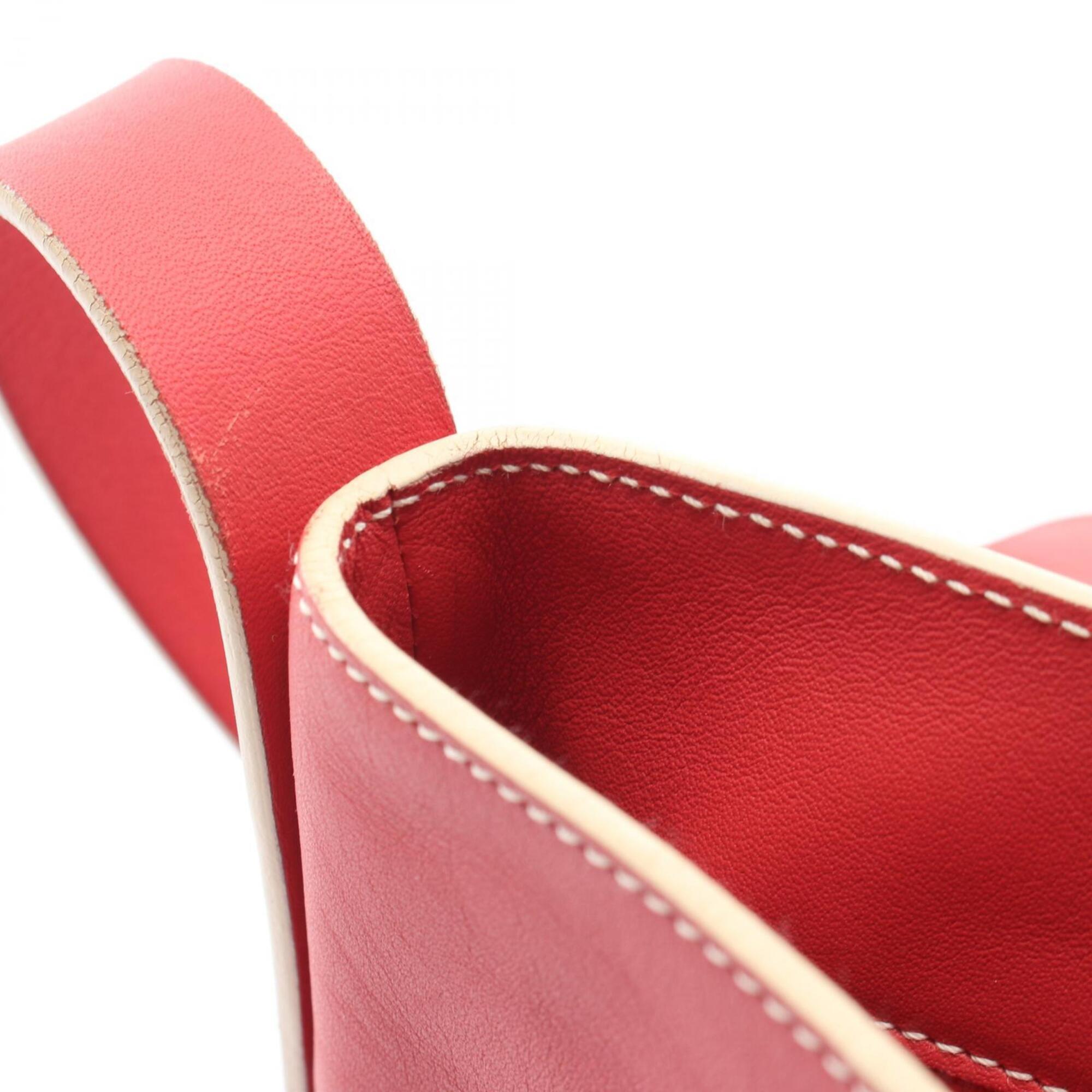 Loewe Red Color Leather Handbag Shoulder Bag (Pre-Owned)