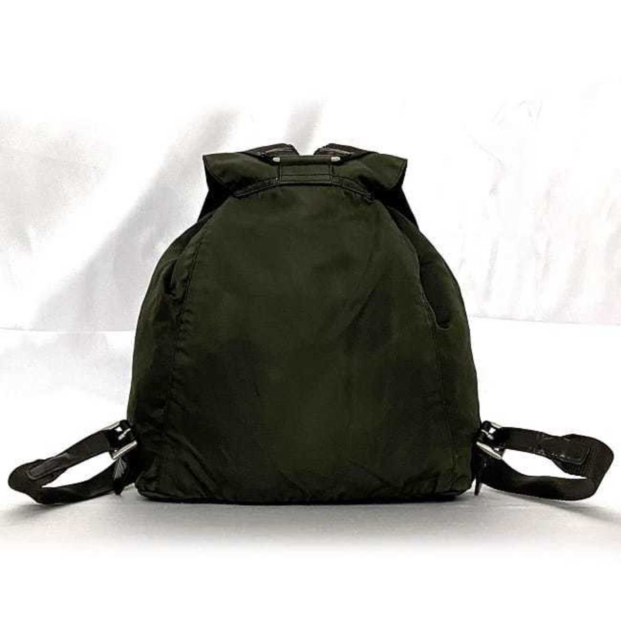 Prada Khaki Nylon Backpack (Pre-Owned)