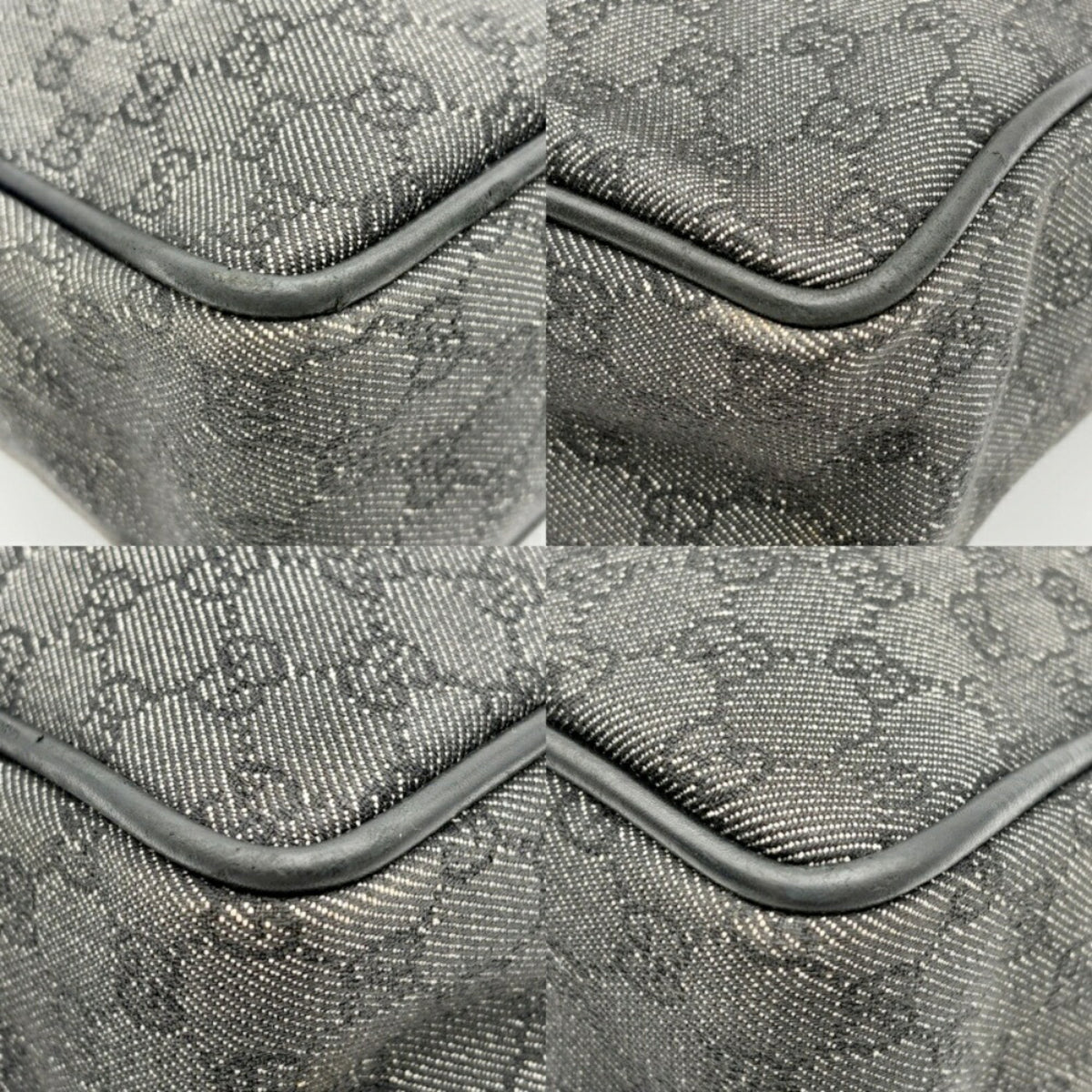 Gucci Black Canvas Leather Tote Bag (Pre-Owned)