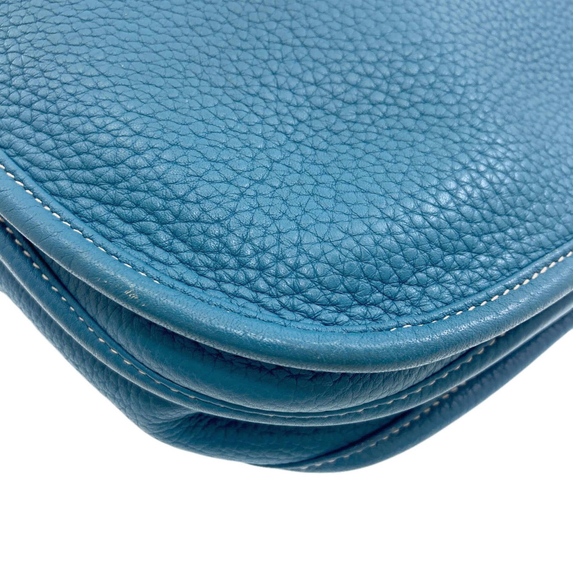 Hermes Blue Taurillon Clemence Leather Shoulder Bag (Pre-Owned)