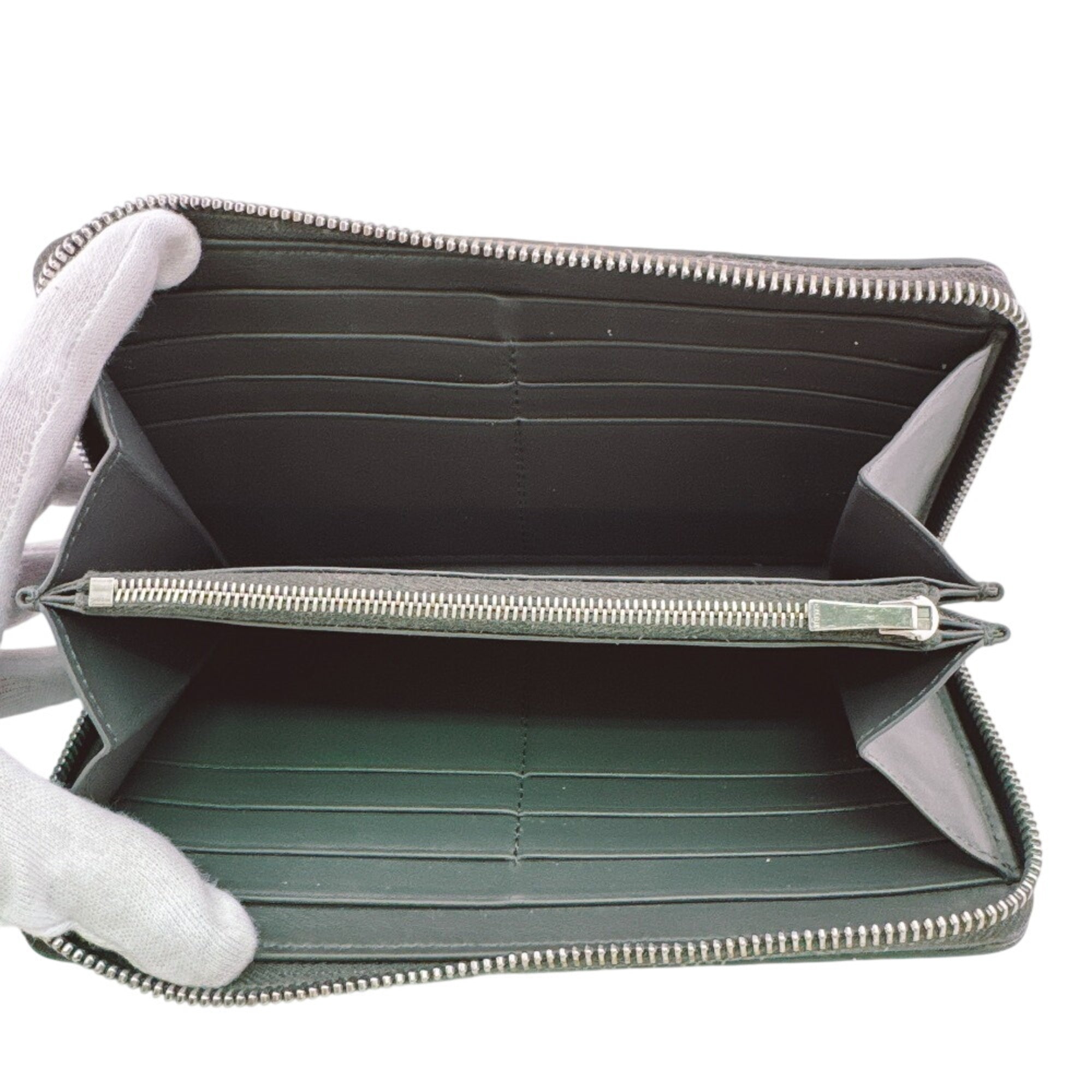 Celine Gray Leather Long Wallet (Bi-Fold) (Pre-Owned)