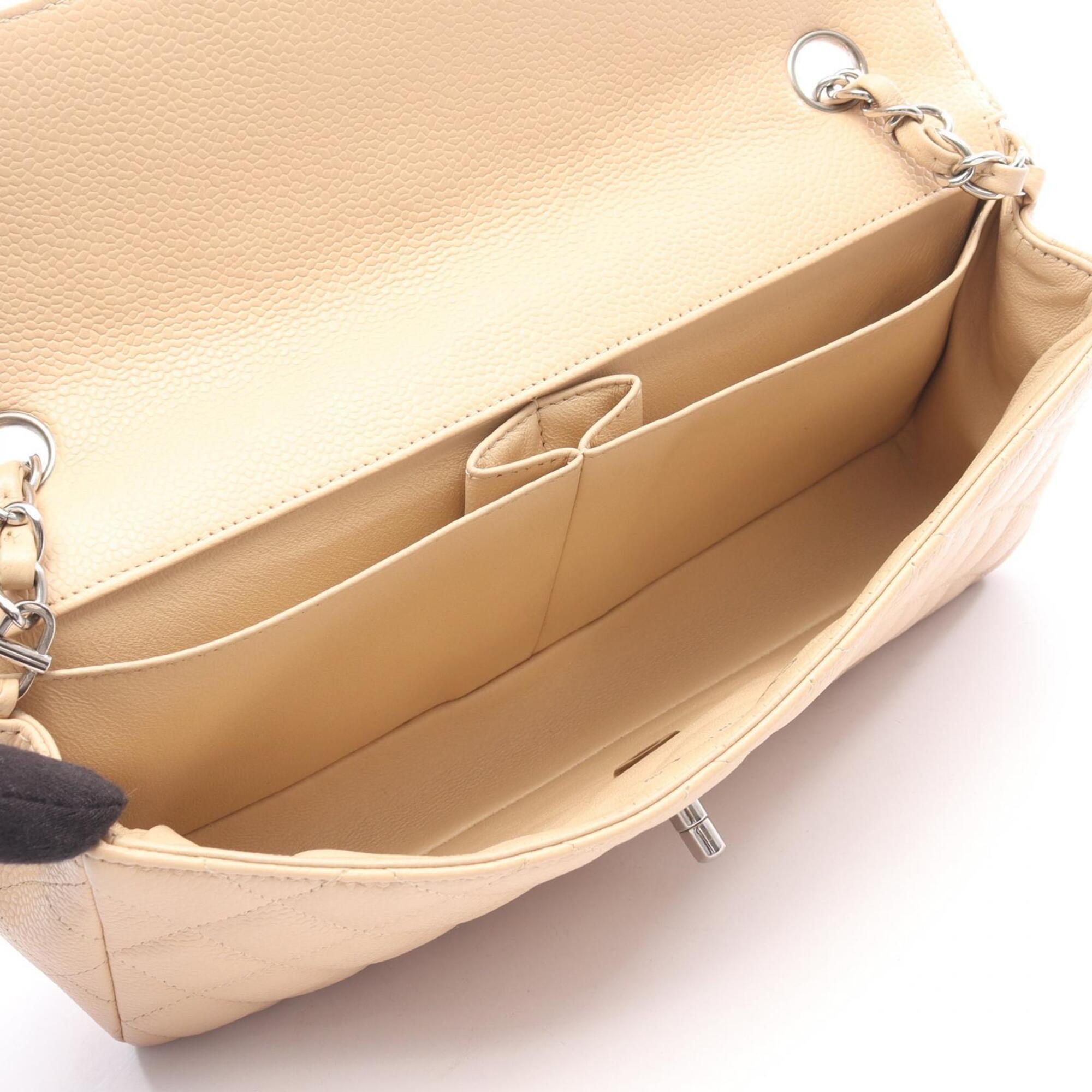 Chanel Beige Leather Handbag Shoulder Bag (Pre-Owned)