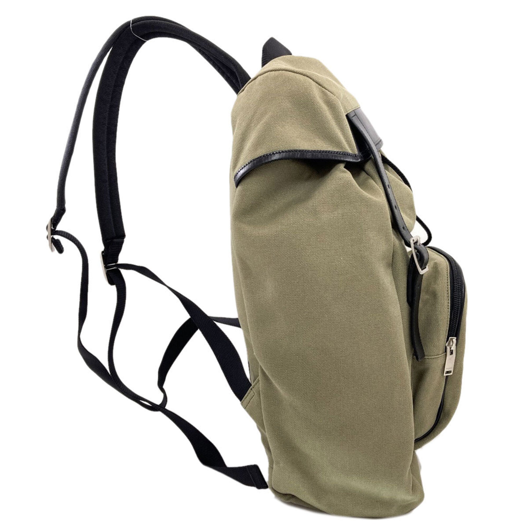 Saint Laurent Khaki Canvas Backpack (Pre-Owned)