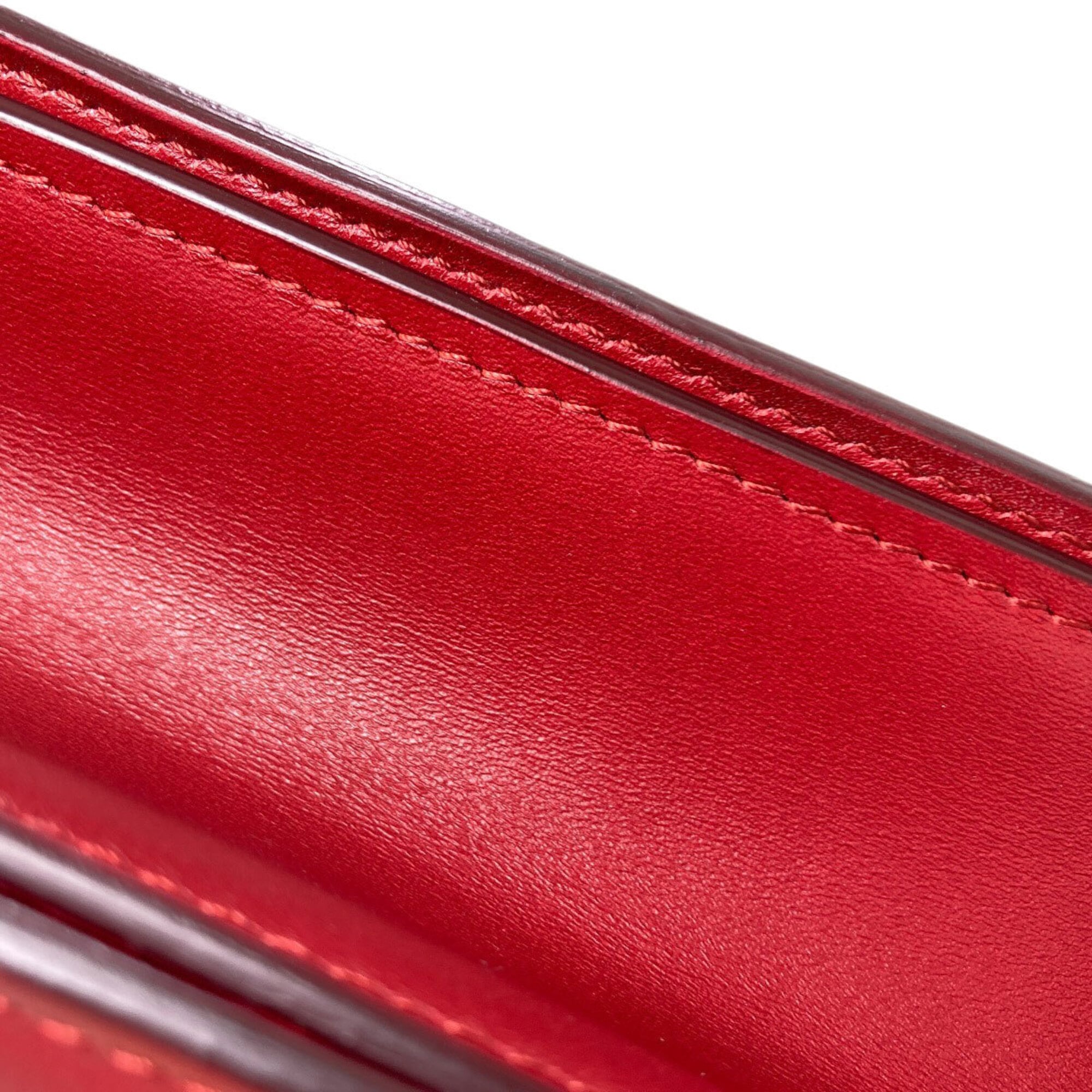 Celine Red Color Leather Shoulder Bag (Pre-Owned)