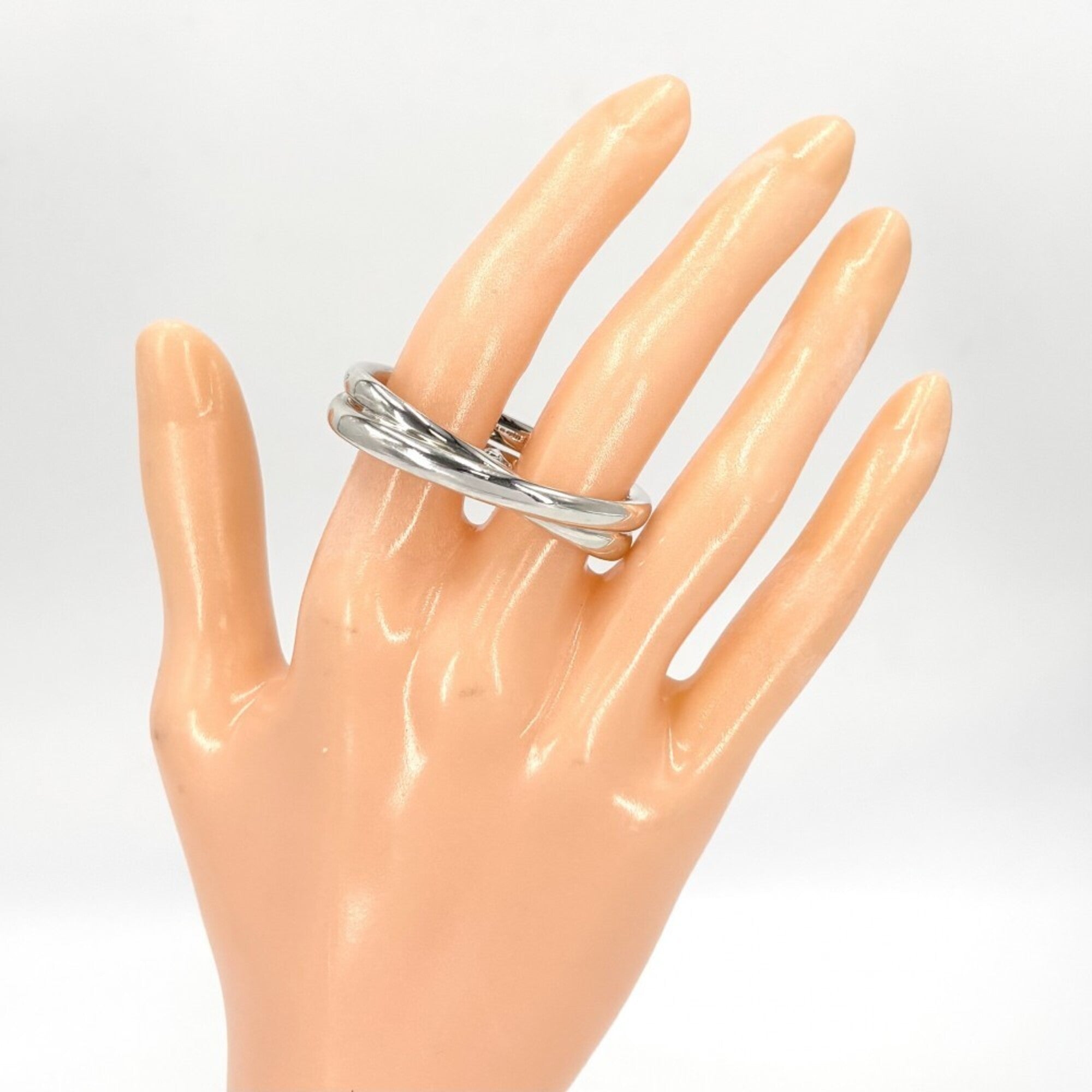 Hermes Silver 925 Band Ring (Pre-Owned)