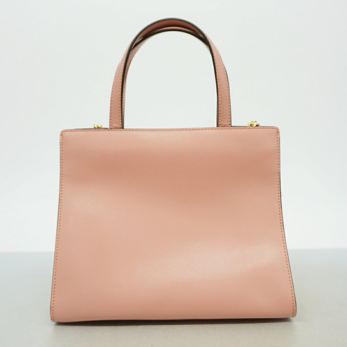 Salvatore Ferragamo Pink Beige Leather Handbag (Pre-Owned)