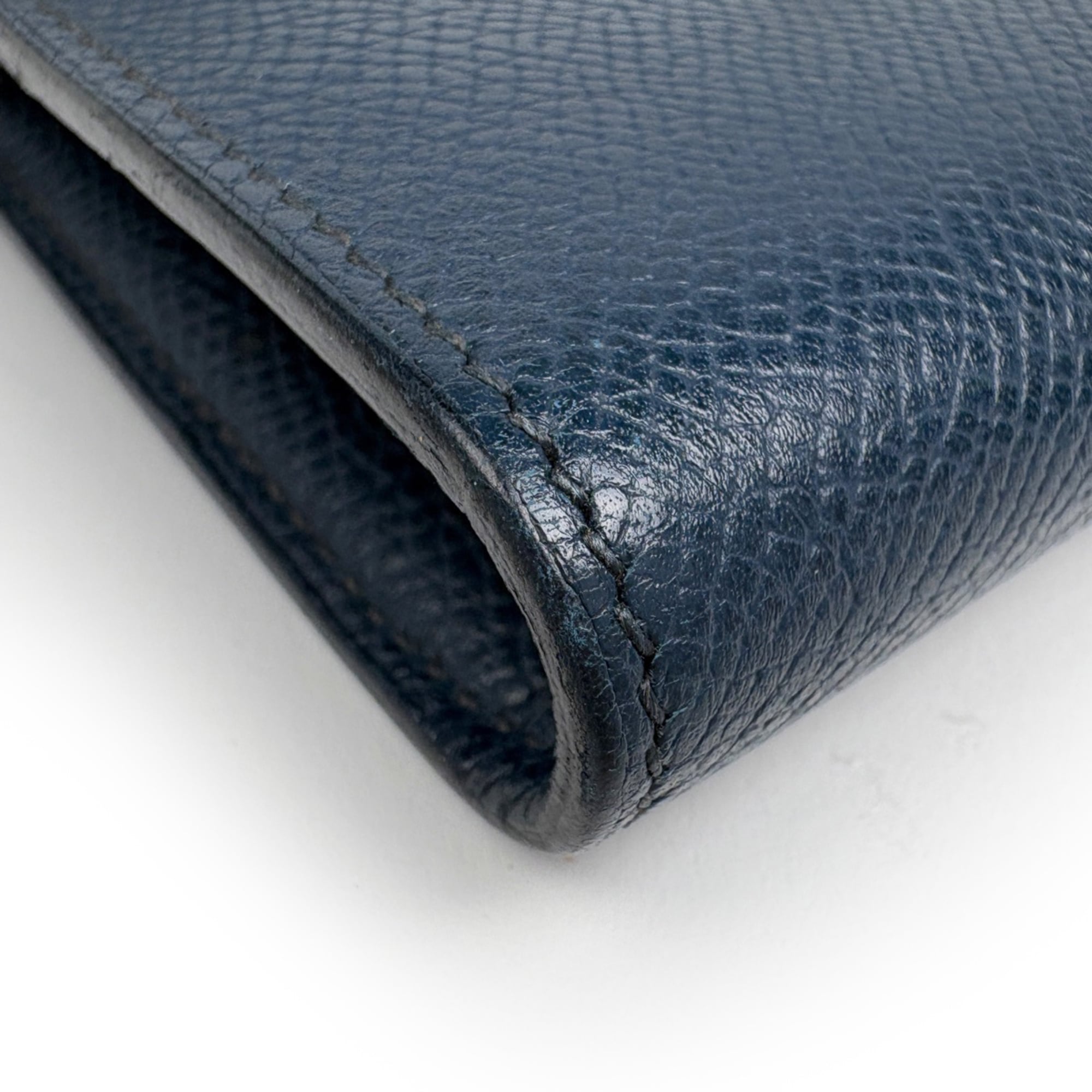 Hermes Kelly Blue Epsom Leather Long Wallet (Bi-Fold) (Pre-Owned)